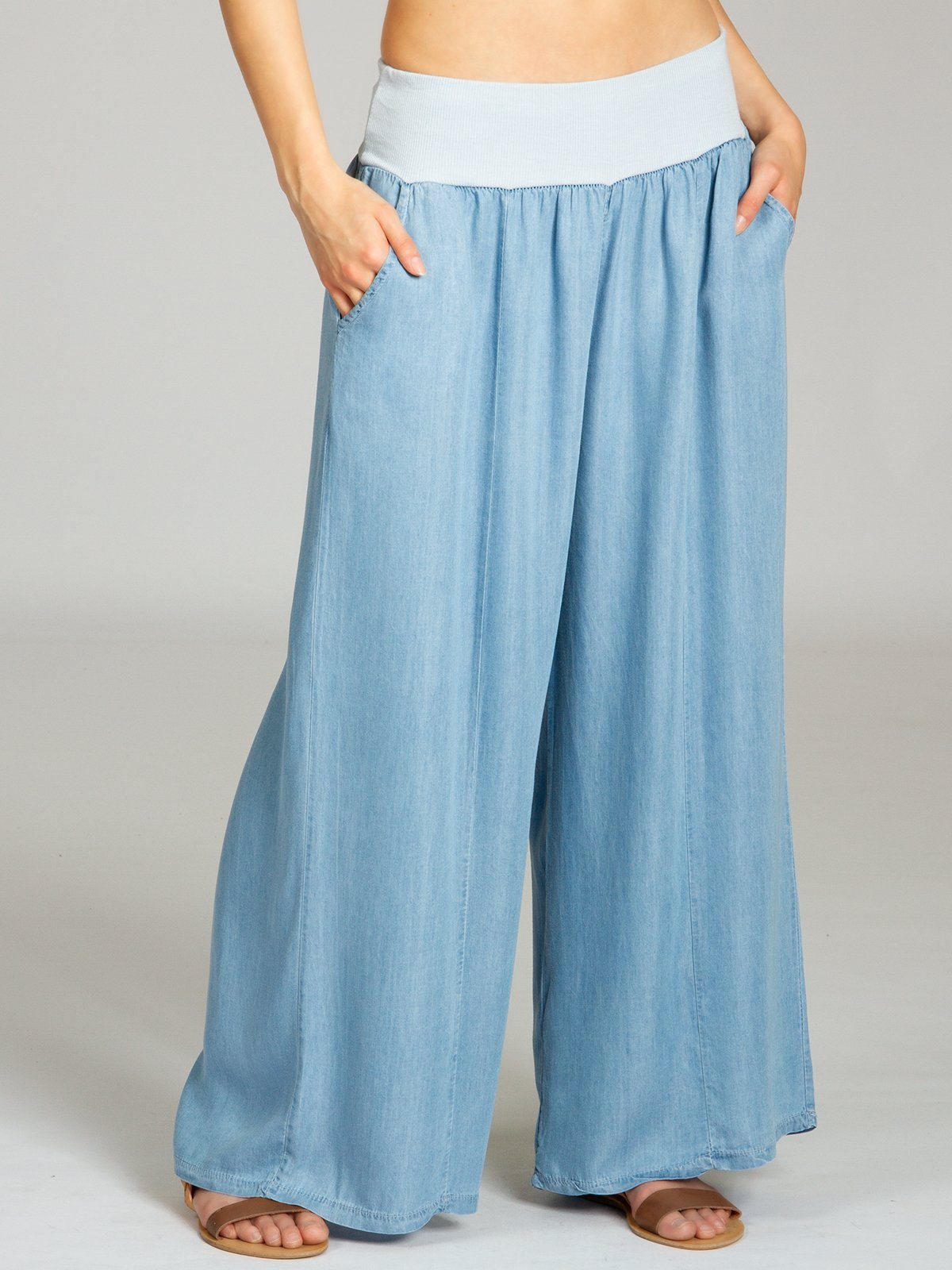 Caspar Stoffhose KHS046 lässig leichte Damen Sommer Culotte Hose mit Jeansoptik