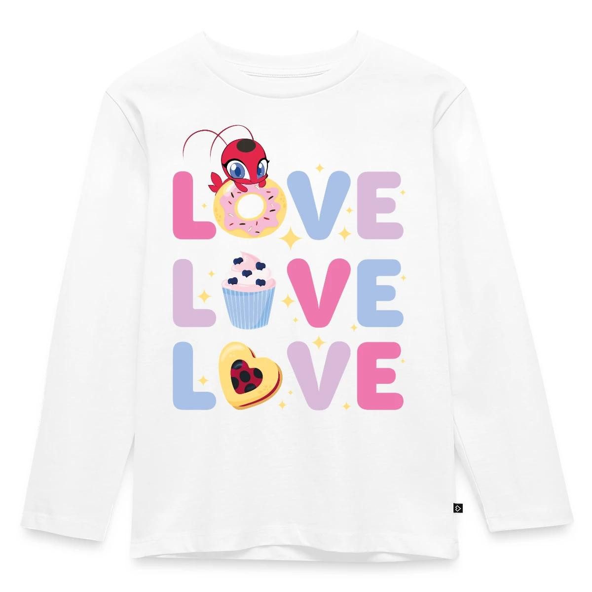 T-Shirt Miraculous Love Love Love Schriftzüge Kinder Premium Langarmshirt