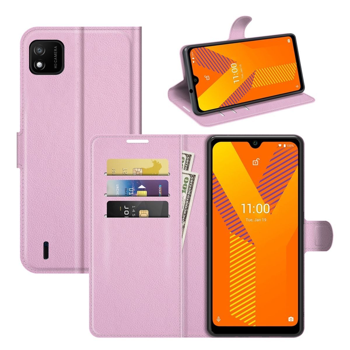 König Design Handyhülle Wiko Y62, Schutzhülle Schutztasche Case Cover Etuis Wallet Klapptasche Bookstyle