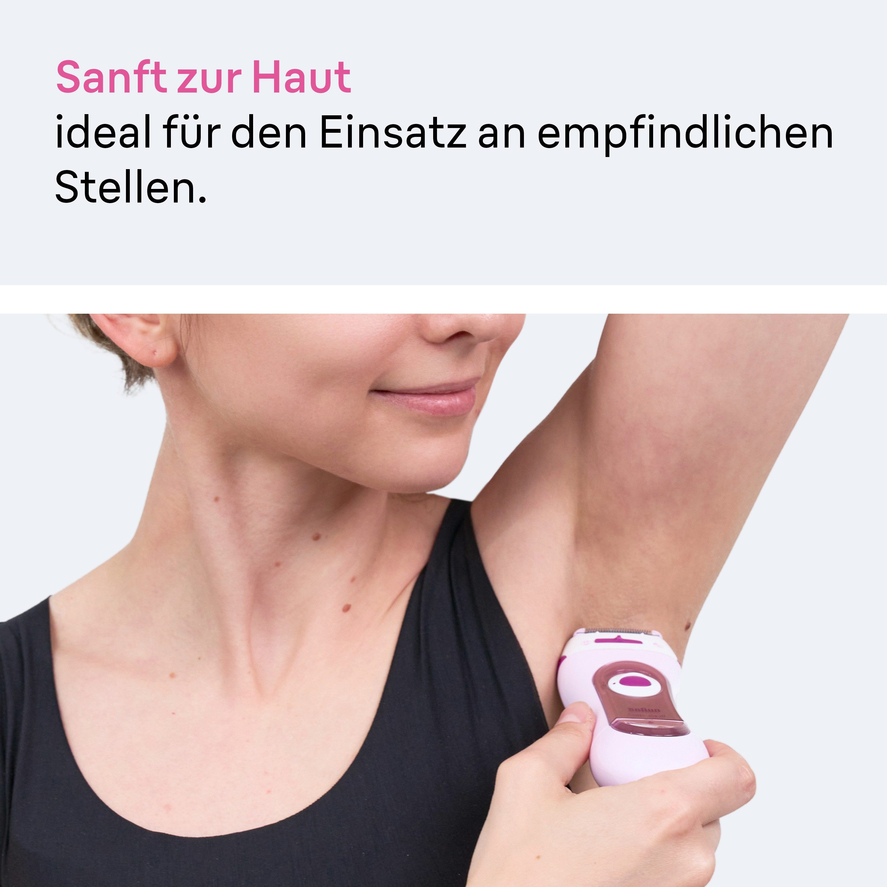 Braun Elektrokörperrasierer LS5100, Aufsätze: 1, Silk·épil Damenrasierer, einfache & sanfte Rasur, +1 Extra, Rosa