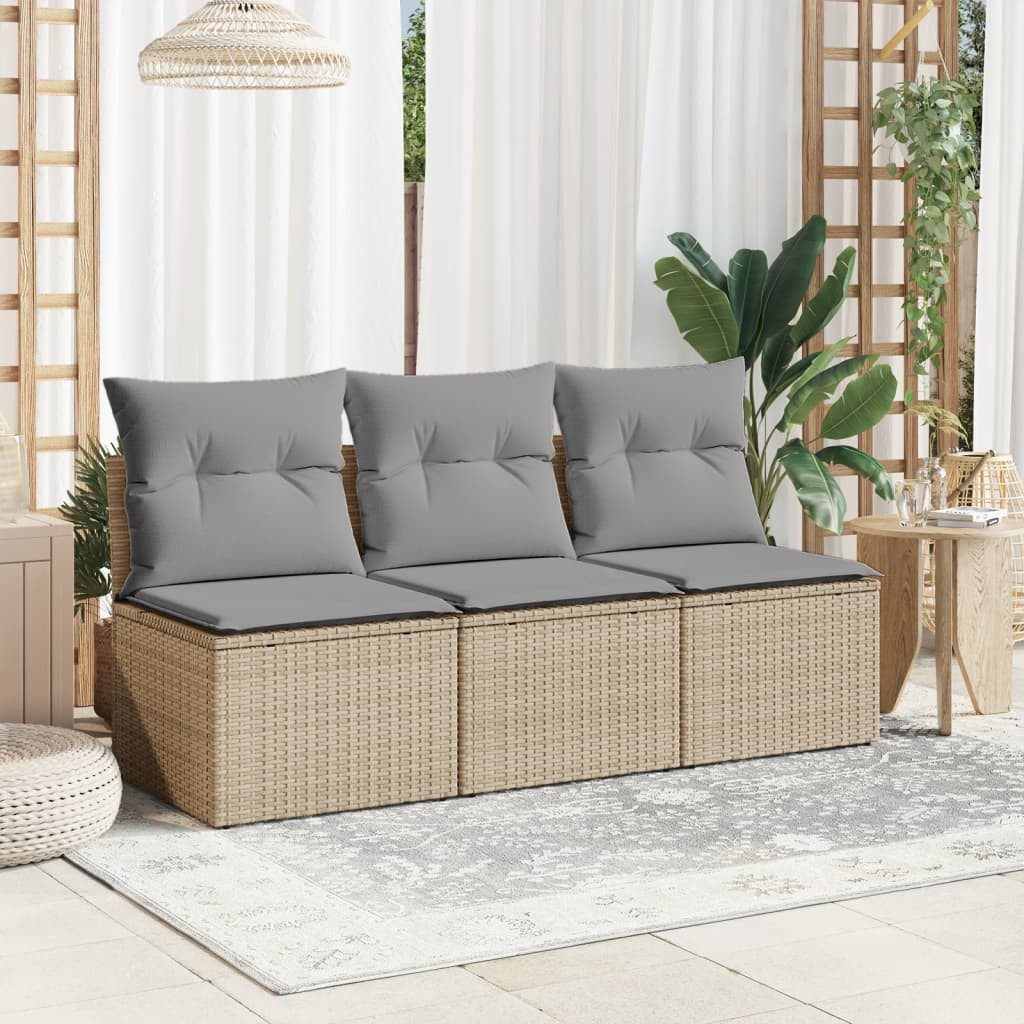 vidaXL Loungesofa Gartensofa mit Kissen 3-Sitzer günstig online kaufen