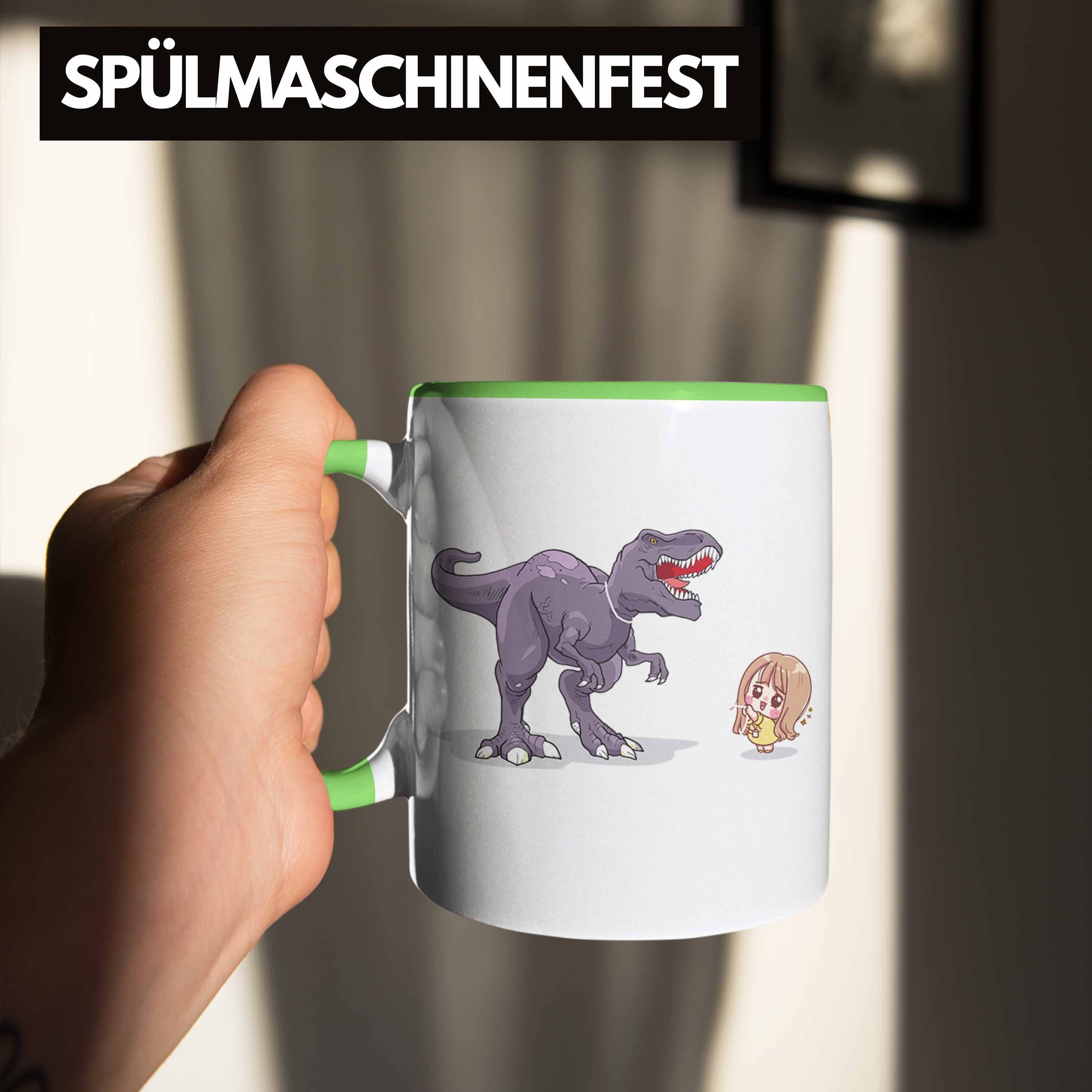 Tasse - Tasse Geschenkidee Geschenke Coole Dinosaurier Dinofans für Grün Mädchen Trendation Lustig Trendation