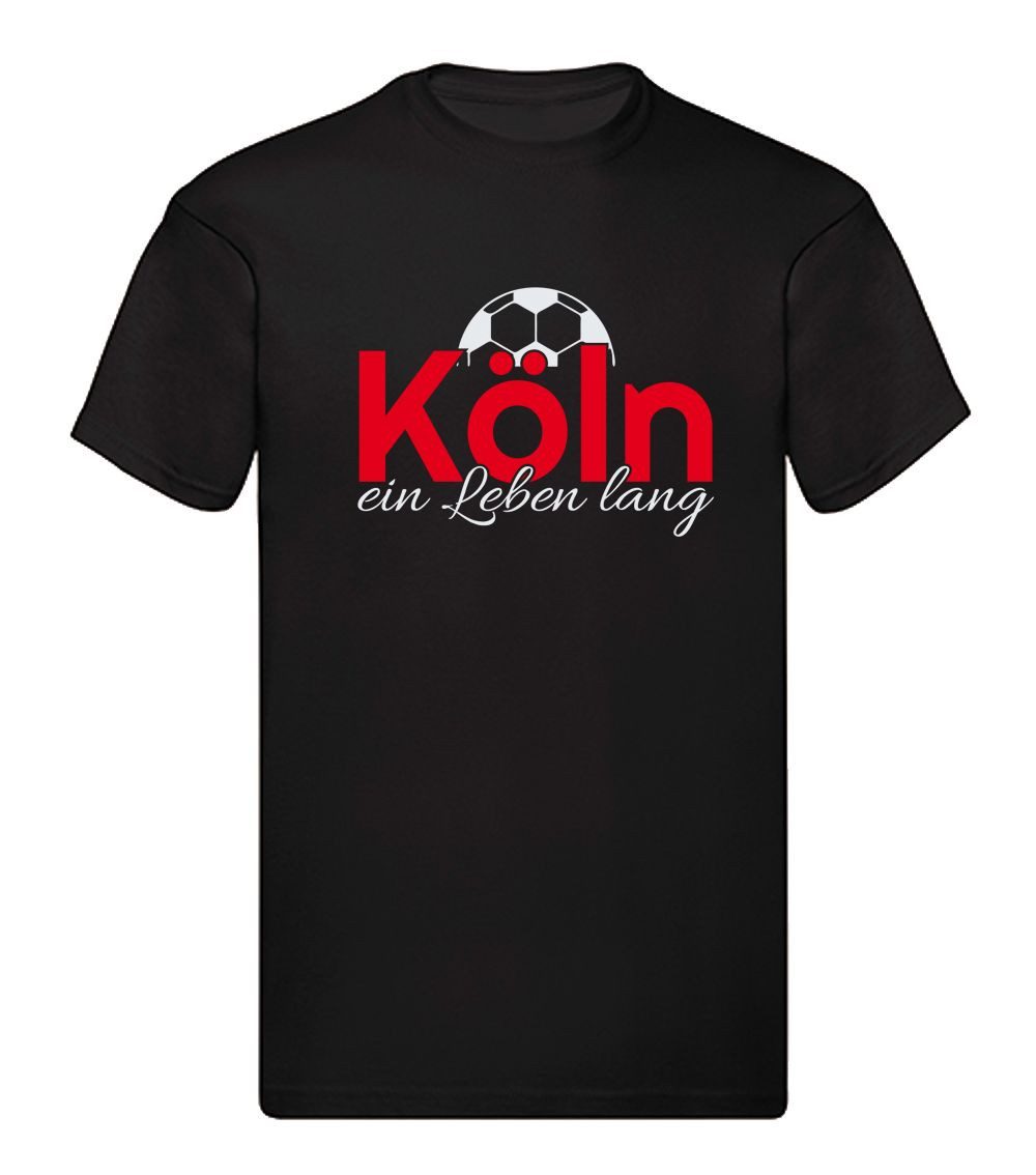 G-graphics T-Shirt Köln ein Leben lang (1-tlg) Herren T-Shirt mit einem Motiv für den echten Fan
