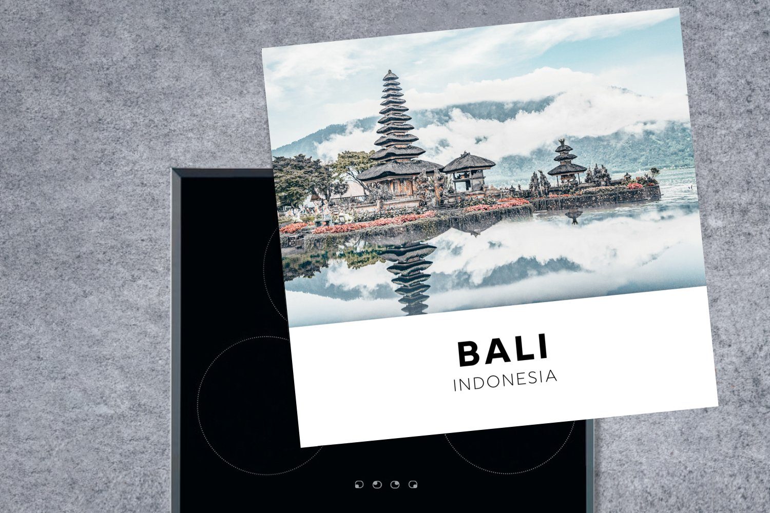 Herdblende-/Abdeckplatte Arbeitsplatte (1 Vinyl, Bali MuchoWow Wolken, für - cm, 78x78 Indonesien tlg), Ceranfeldabdeckung, küche -