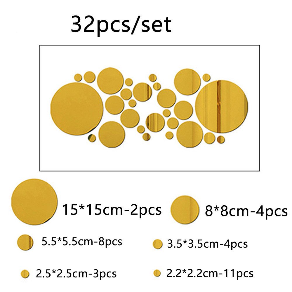 Coonoor 3D-Wandtattoo 32 Stück Acrylspiegel Wandaufkleber, Wandabziehbild S günstig online kaufen