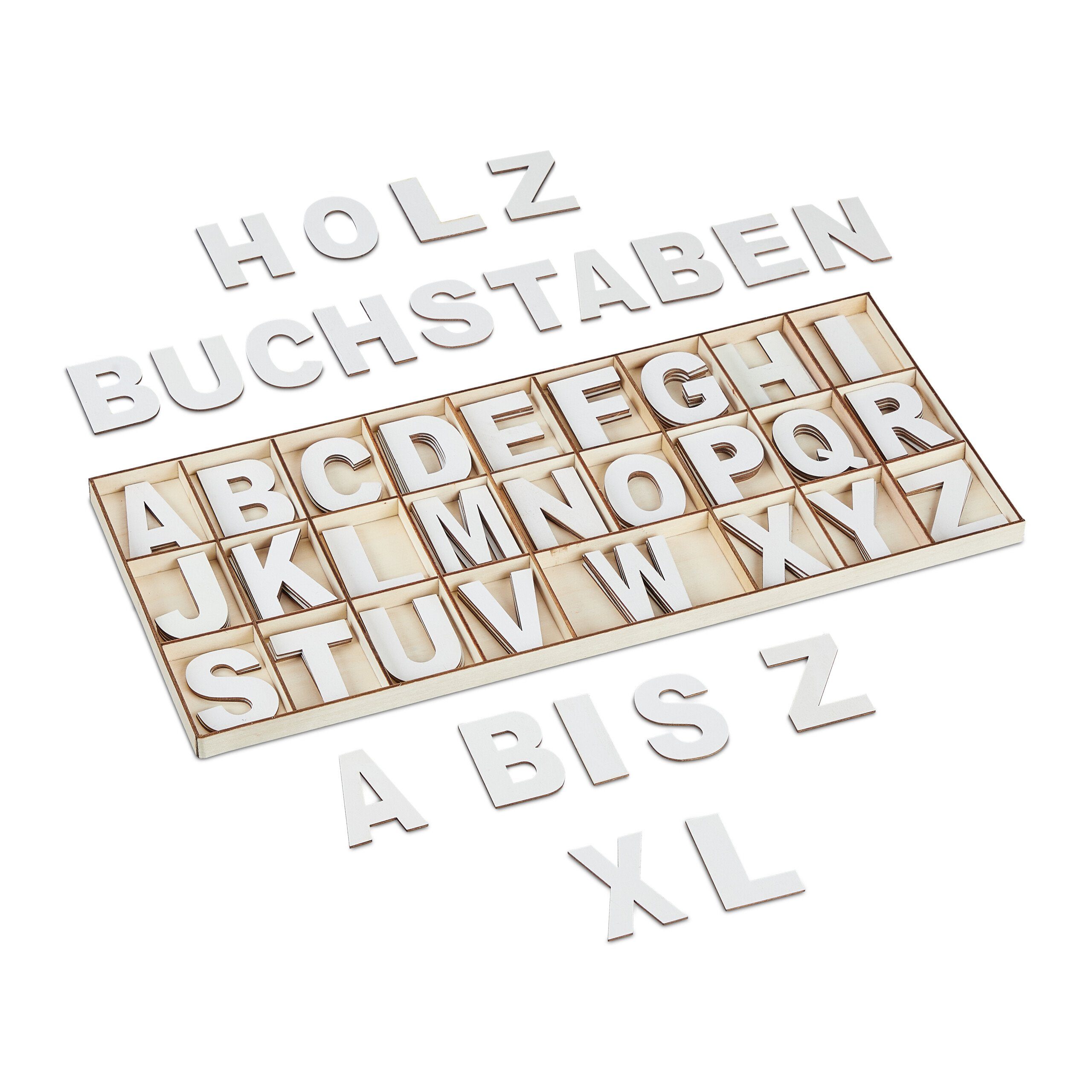 Deko-Buchstaben XL Holzbuchstaben Set 104-teilig