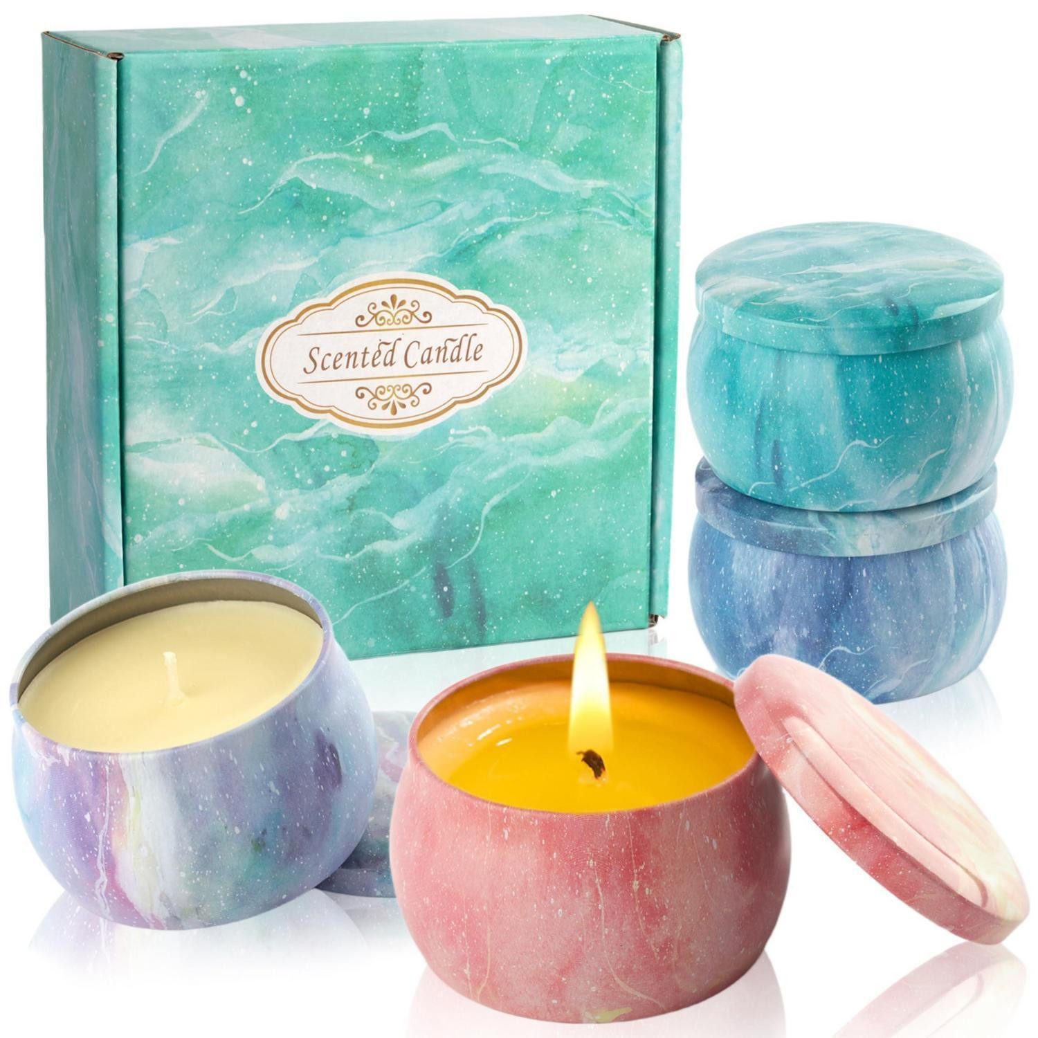 LuxusKollektion Duftkerze Duftkerzen Geschenkset 4er Sojawachs Auralome