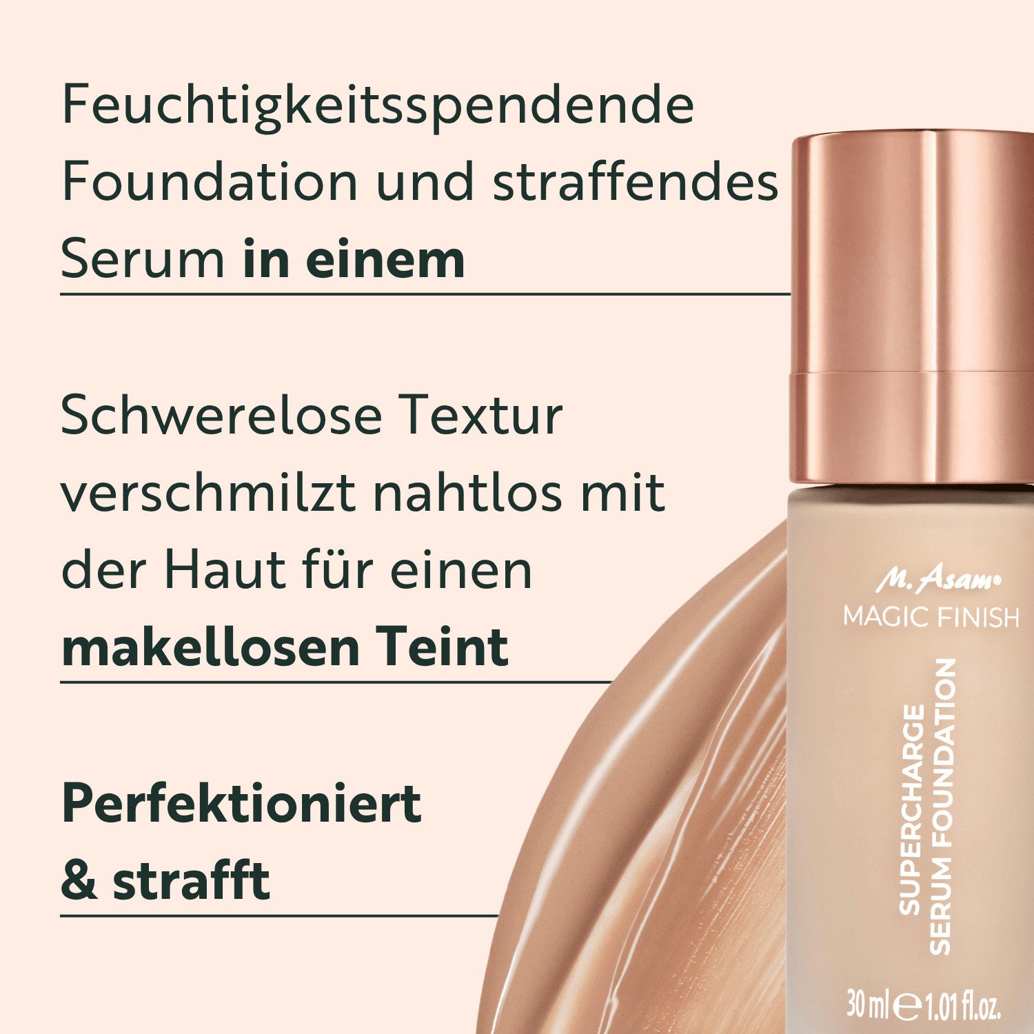asambeauty Foundation Supercharge Serum Foundation Warm Sand – Bild 2 von 5