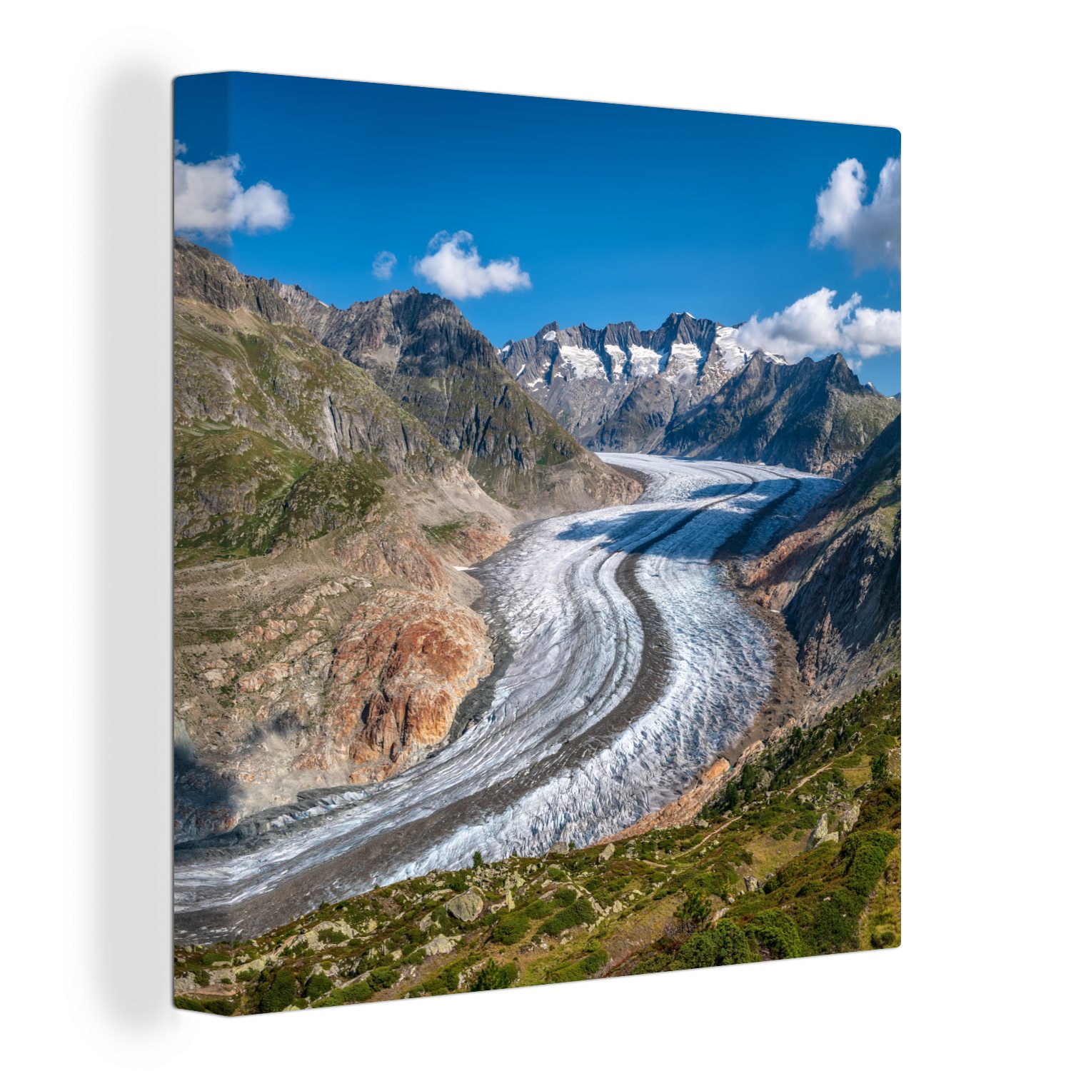 Alpen, St), Bilder (1 den Schweizer Wohnzimmer Leinwand OneMillionCanvasses® Schlafzimmer Aletschgletscher Leinwandbild für in Der