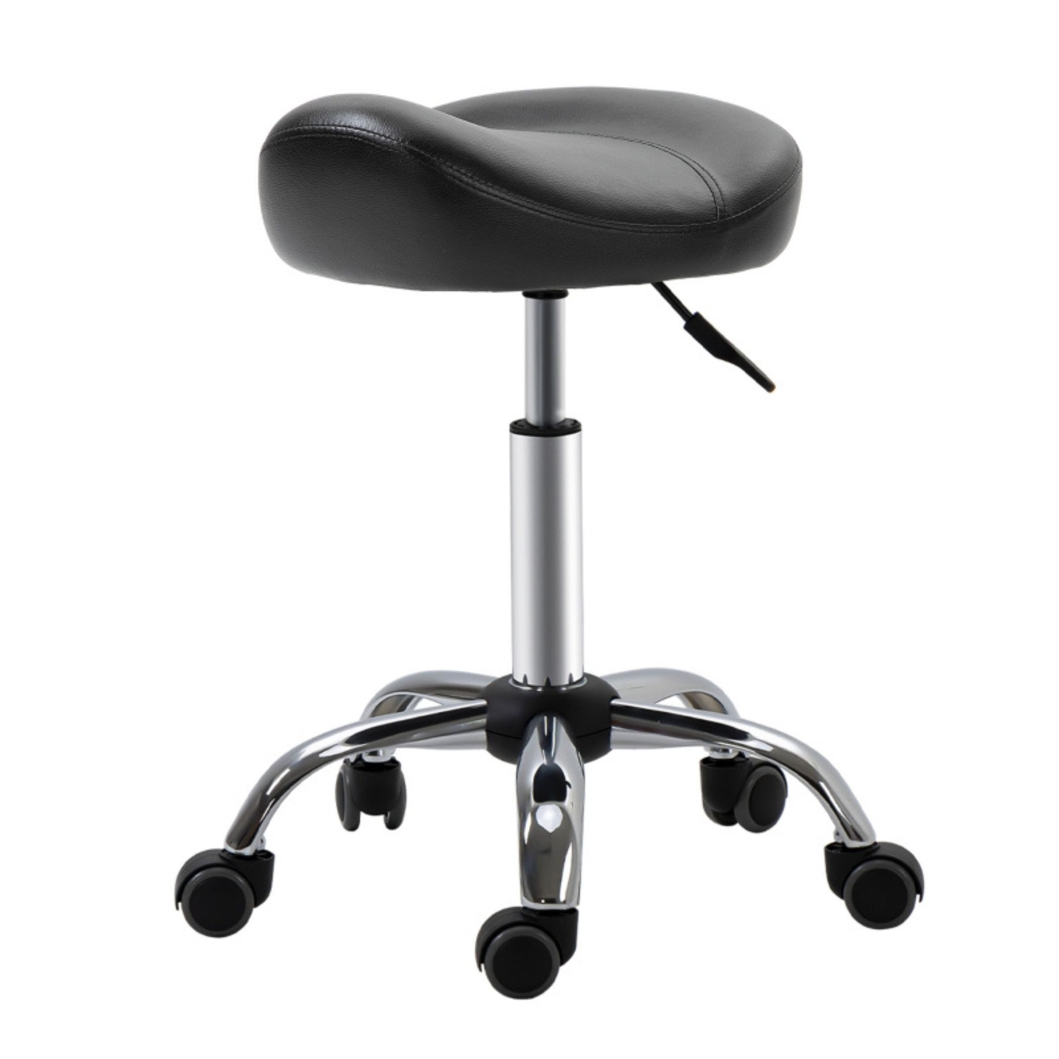 SeedWave Drehhocker Rollhocker Höhenverstellbarer Arbeitshocker mit Rädern, Drehbarer Salon Табуретки für Massage Kunstleder 48 x 48 x 54-69 cm