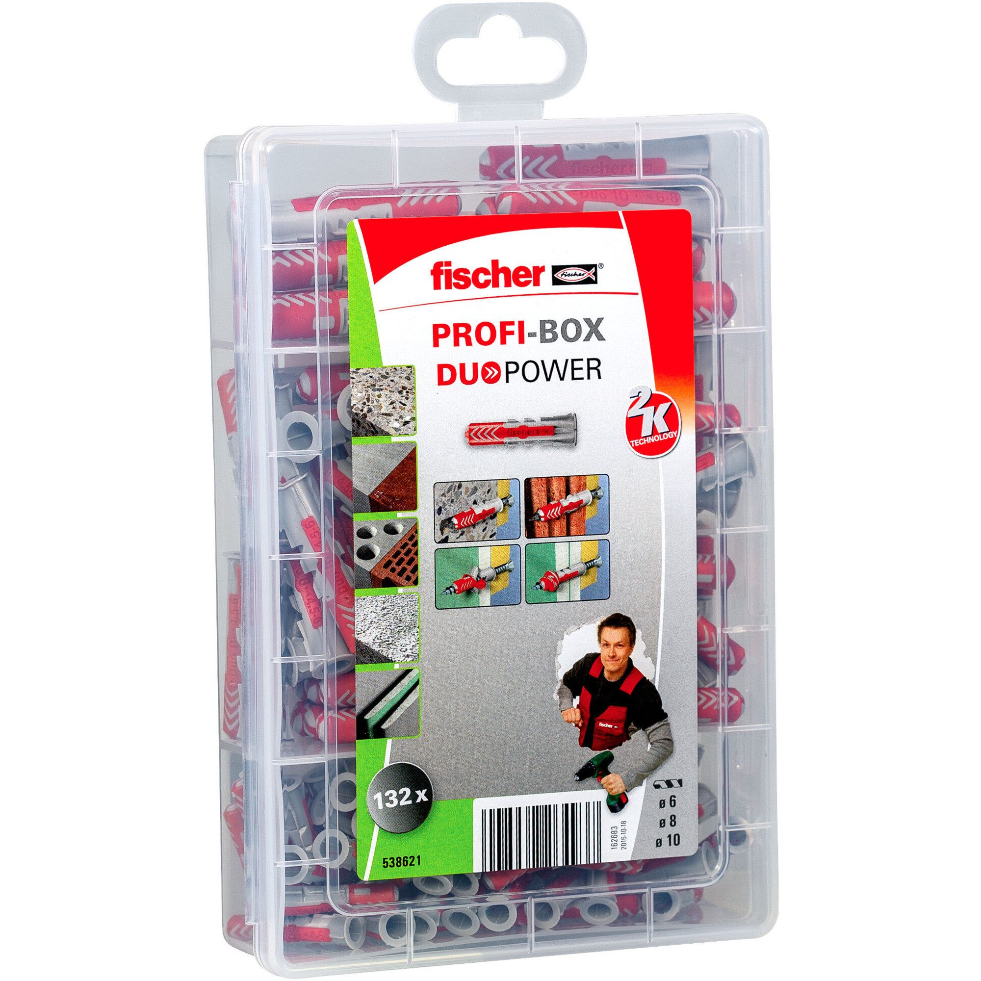 Schraube fischer Profi-Box DuoPower, Dübel, (132-teilig)