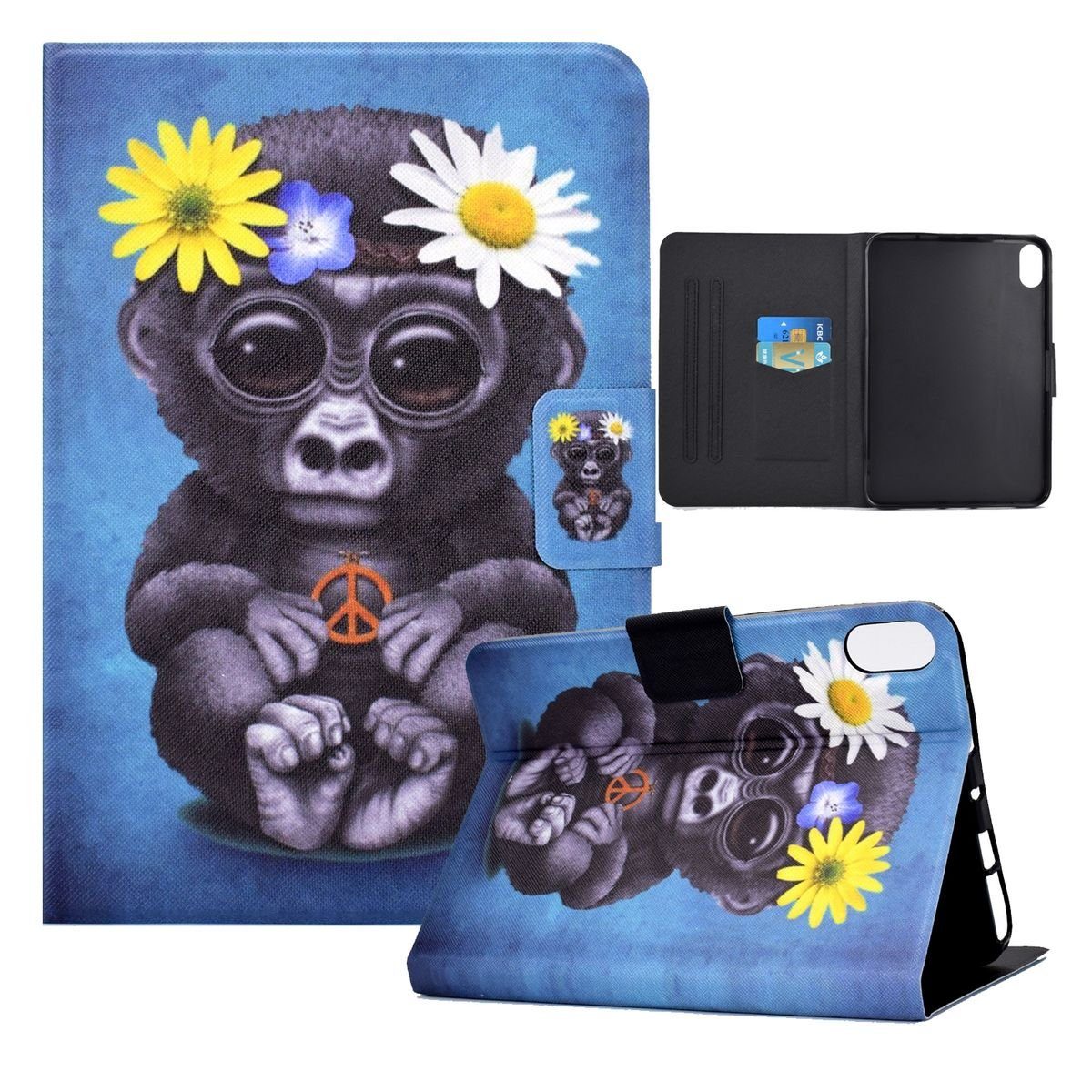 Wigento Tablet-Hülle Für Apple iPad 11. Gen A16 2025 / 10.9 2022 Kunstleder Tasche Motiv 14