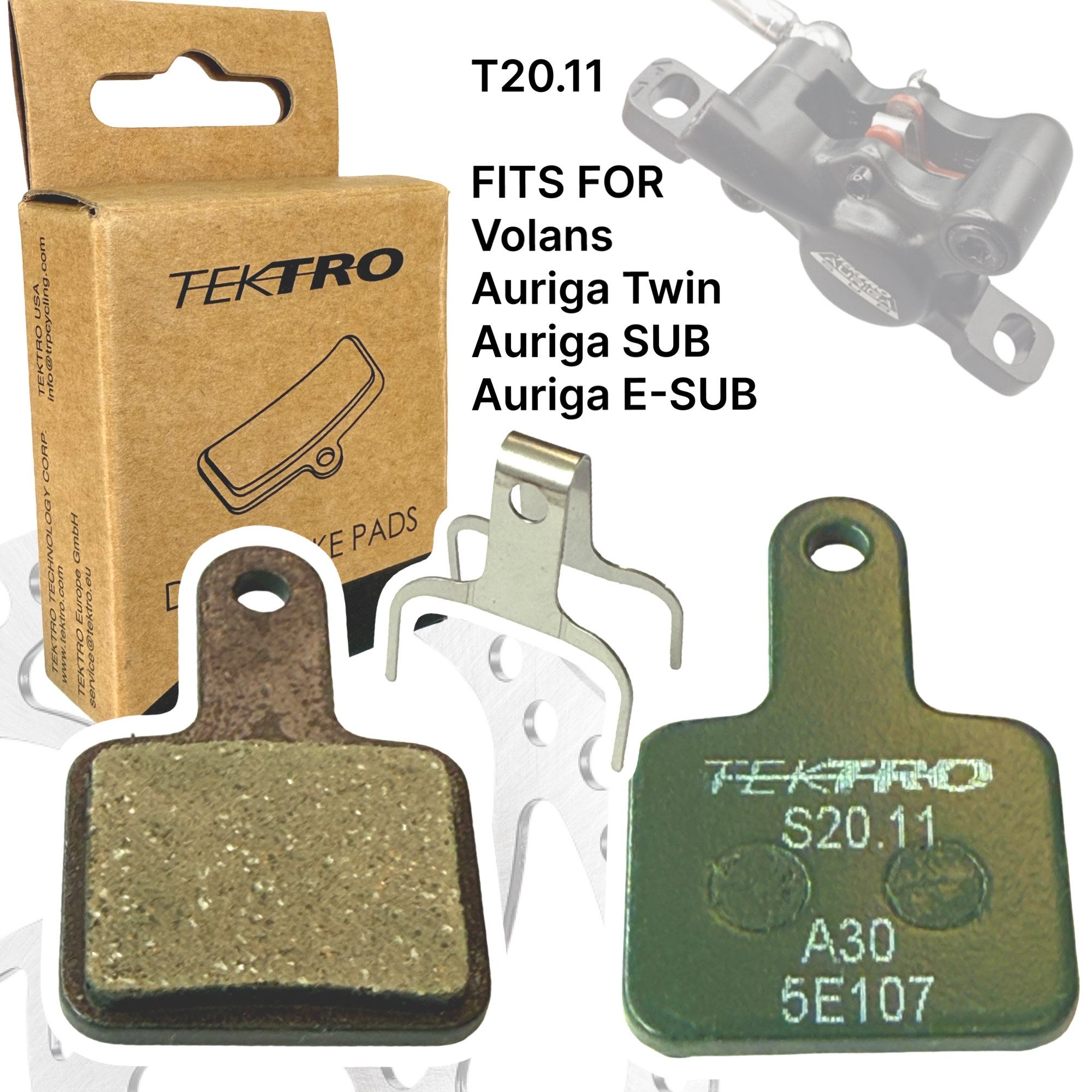 Tektro Scheibenbremse Tektro S20.11 Resin Auriga SUB Fahrrad Scheibenbremsbeläge 2 K Grün