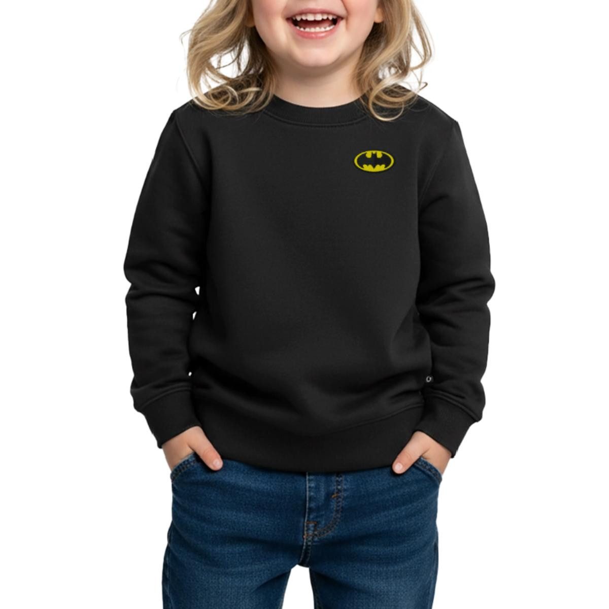 Spreadshirt Sweatshirt DC Comics Batman Original Logo Stick Kinder/Teenager Premium Pullover (1-tlg)