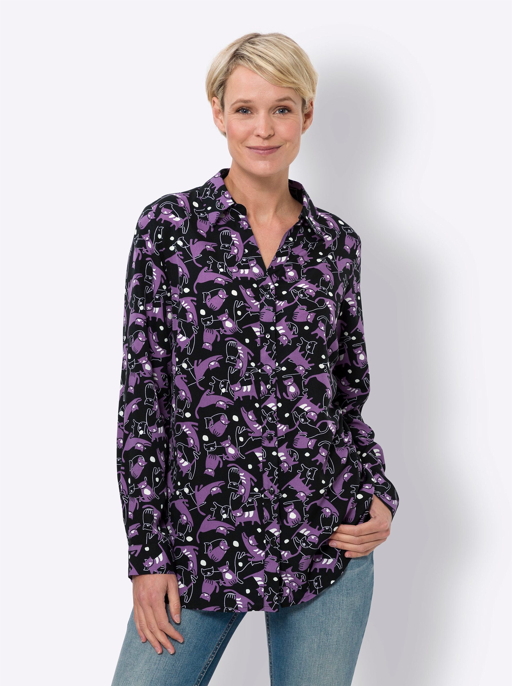 Klassische Bluse Longbluse