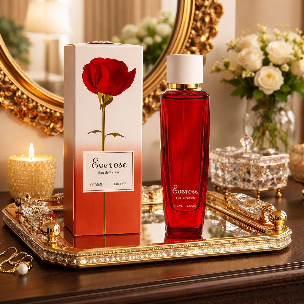 Fine Perfumery London Eau de Parfum Everose For Her Damenduft 100 ml, 1-tlg., Luxuriöser Damenduft, langanhaltend, edle Verpackung, Premium