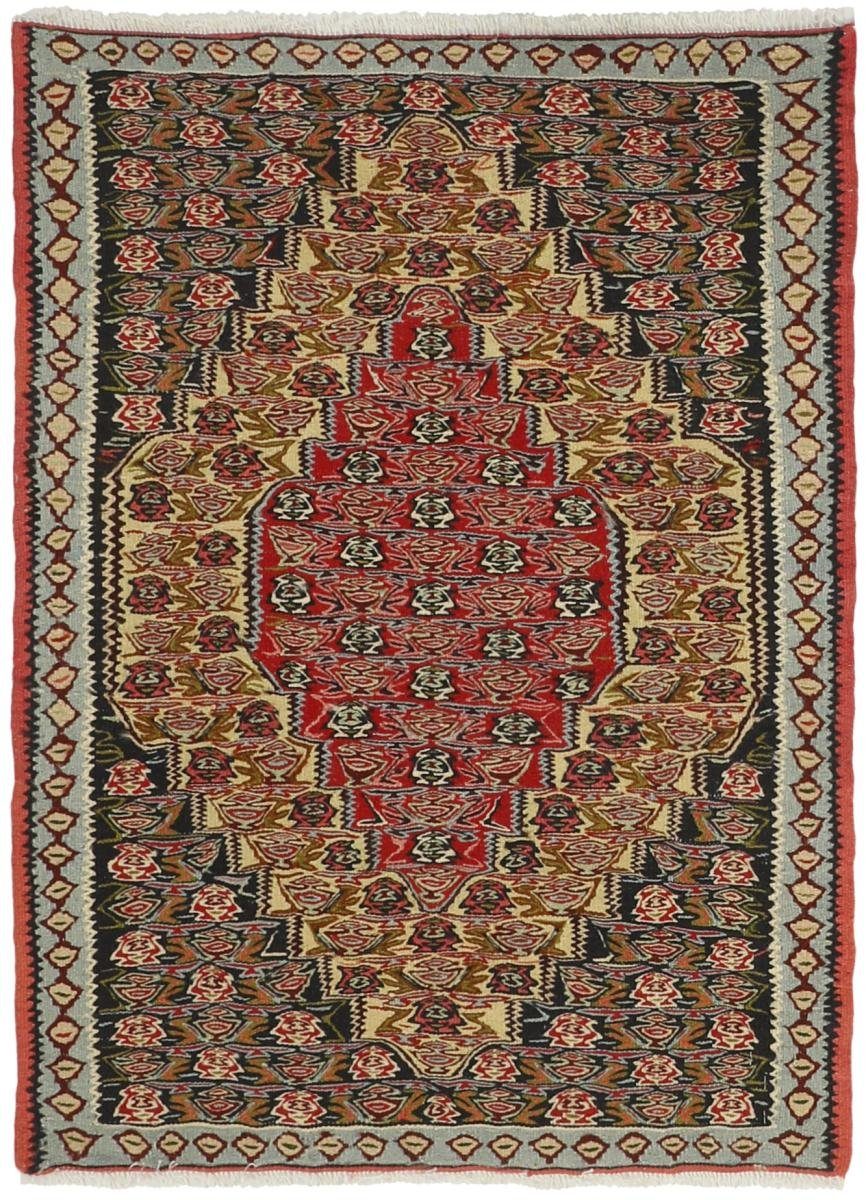 Orientteppich Kelim Senneh 76x101 Handgeknüpfter Orientteppich / Perserteppich, Nain Trading, rechteckig, Höhe: 4 mm