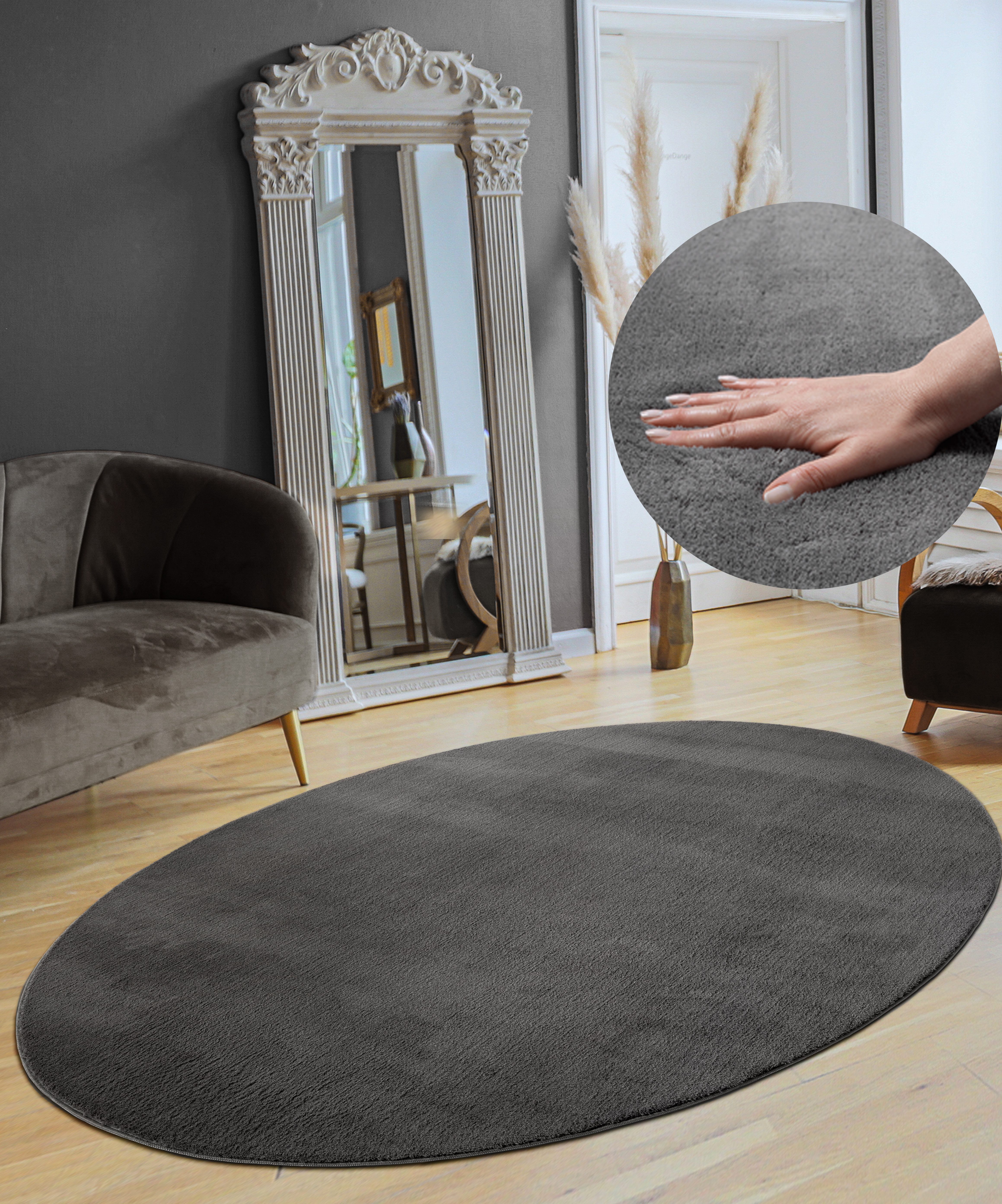 the carpet Teppich Relax, oval, Höhe: 16 mm, waschbarer Wohnzimmer Teppich günstig online kaufen