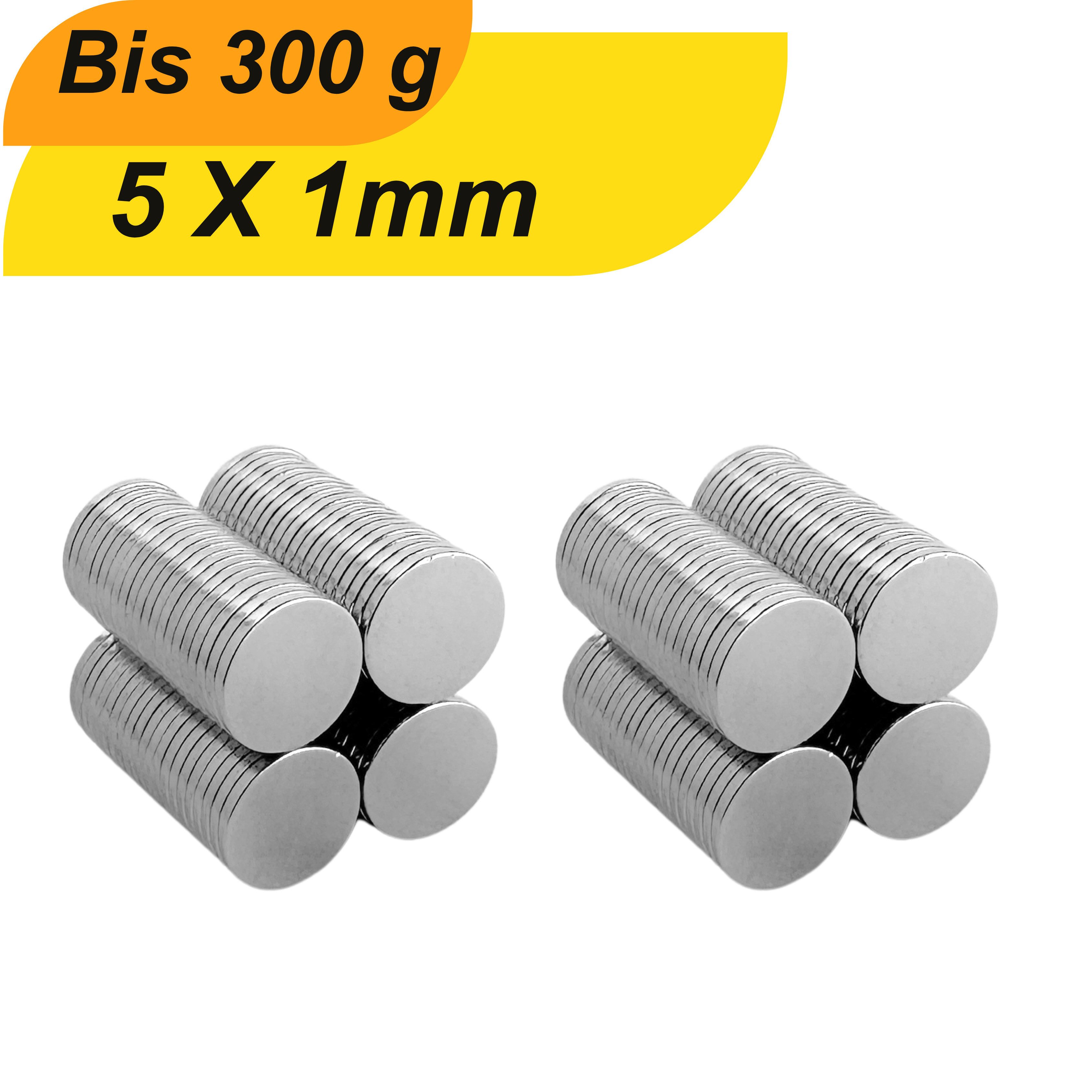 Magnet Neodym Magnet 5mm x 1mm Supermagnete hohe Haftkraft Scheibenmagnet
