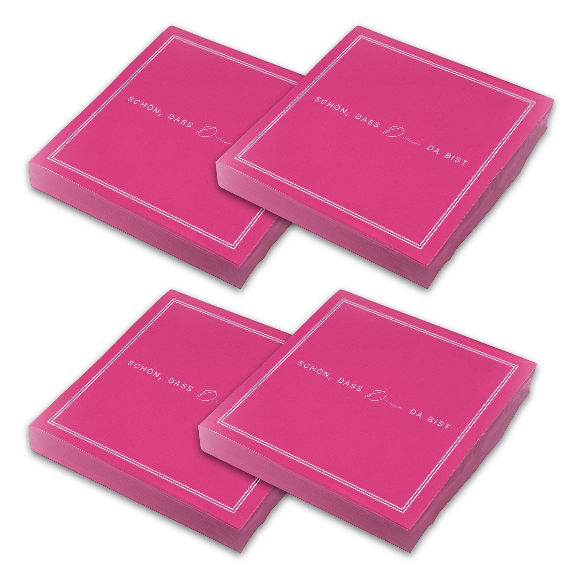 itenga Papierserviette ITENGA 80x Servietten Schön dass du da bist V3 pink