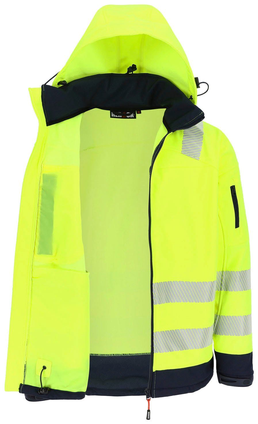 wasserabweisend gelb Gregor und mit Atmungsaktiv, Kapuze winddicht Herock HIGH VIZ Softshelljacke abtrennbarer