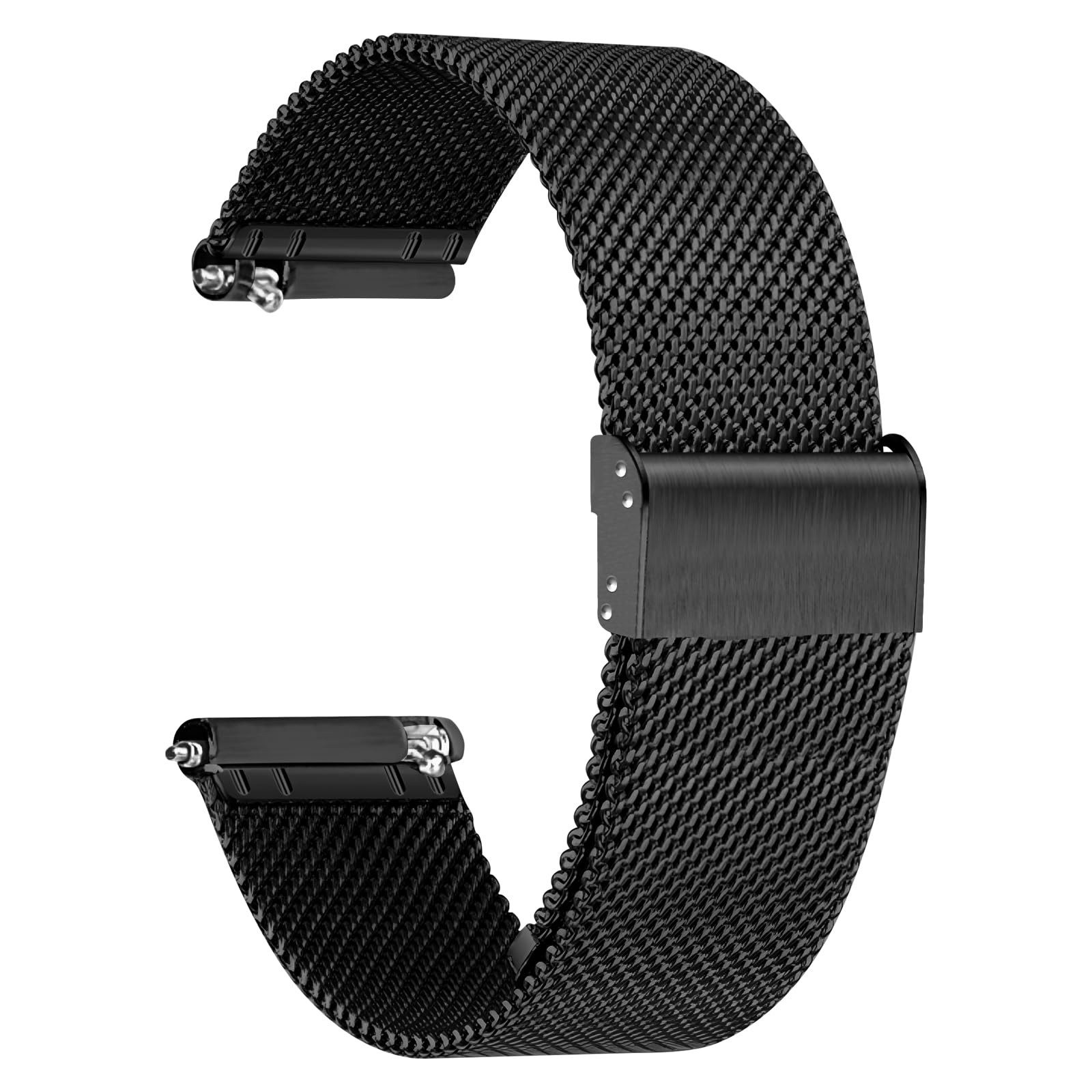 ibettertec Uhrenarmband Uhrenarmband, Ersatz Edelstahl Metallgitterband, Watch Uhren Ersatzband Für Damen Herren 22 mm