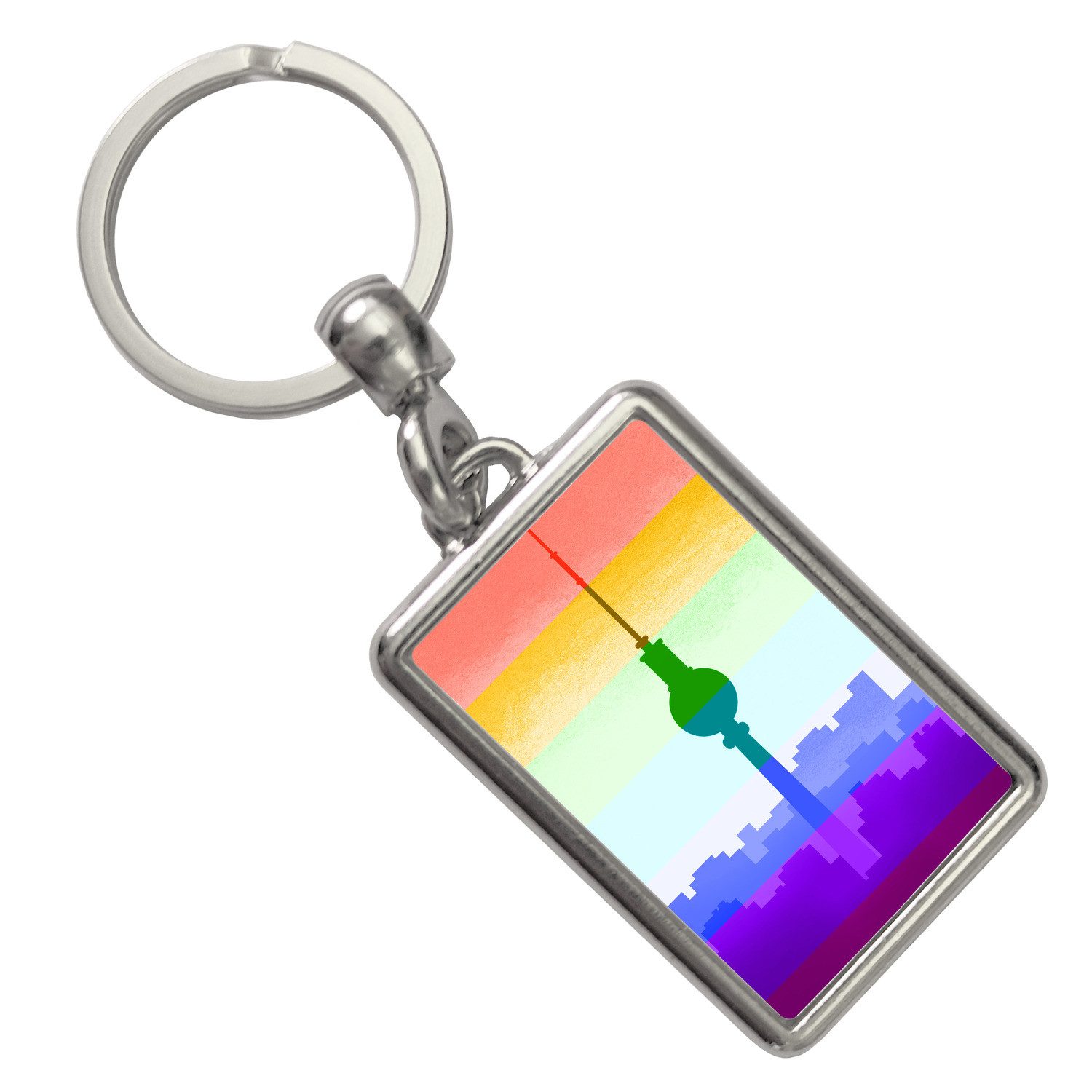 speecheese Schlüsselanhänger Berlin Skyline Schlüsselanhänger in Regenbogenfarben