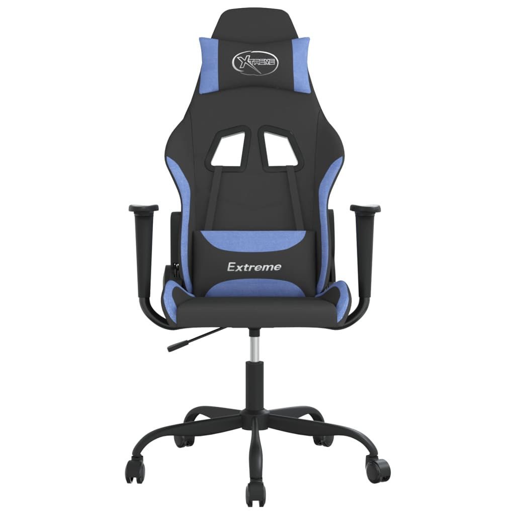 vidaXL Bürostuhl Gaming-Stuhl Schwarz und Blau Stoff Home Office Sessel Computer Büro S