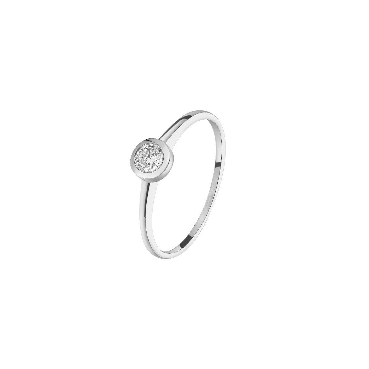 XENOX Diamantring Diara Ring Zarge Lab Grown Diamant 0,2 ct 585 Weißgold DS1021W Gr. 54