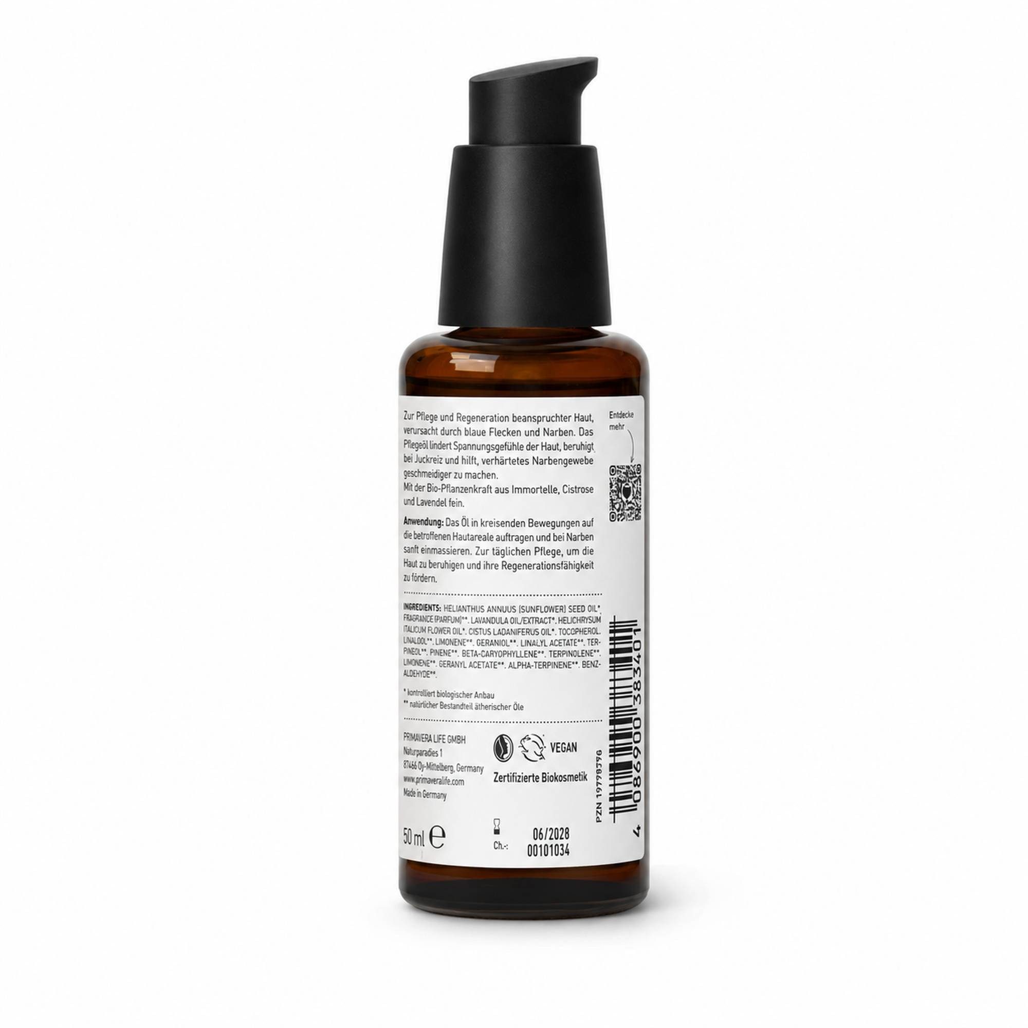 Primavera Life GmbH Körperöl HÄMATOM & Narben Pflegeöl Bio 50ml