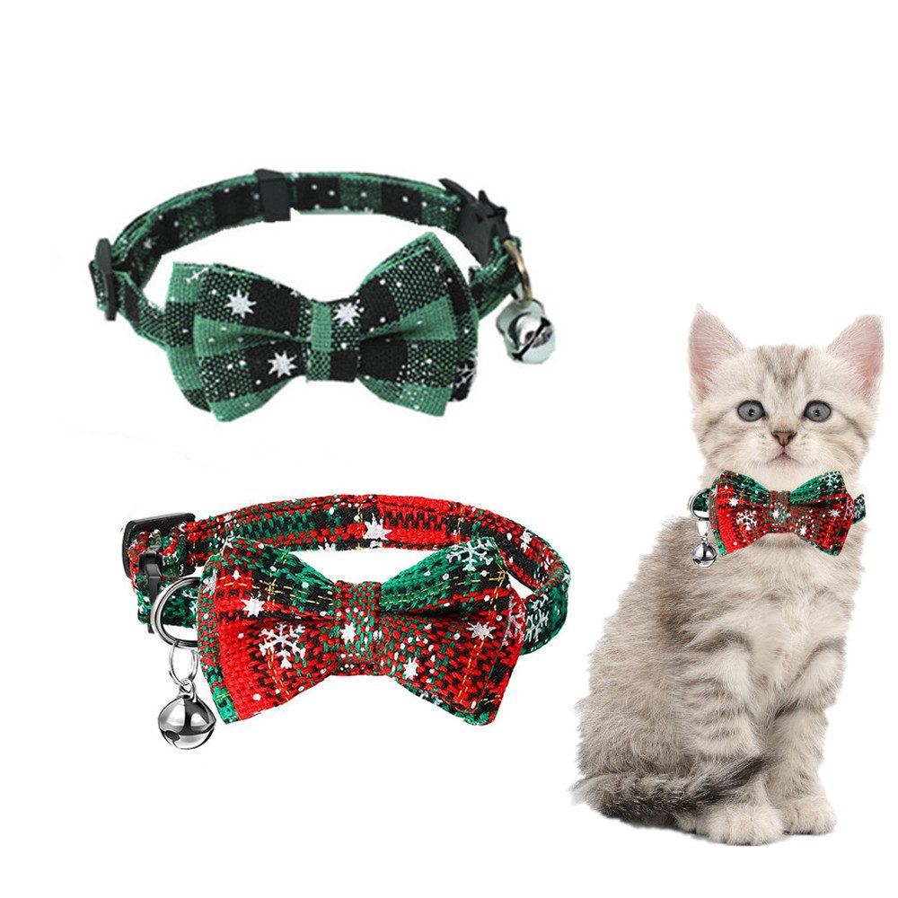 Katzen-Halsband 2 Stück Weihnachtshalsband für Katzen und Hunde