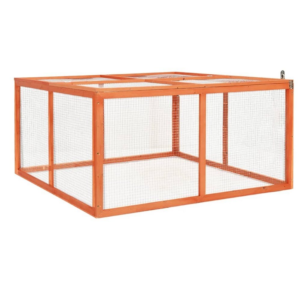 Thumbnail - furnicato Kleintierstall Kaninchenstall 124x120x60 cm Massivholz Tanne