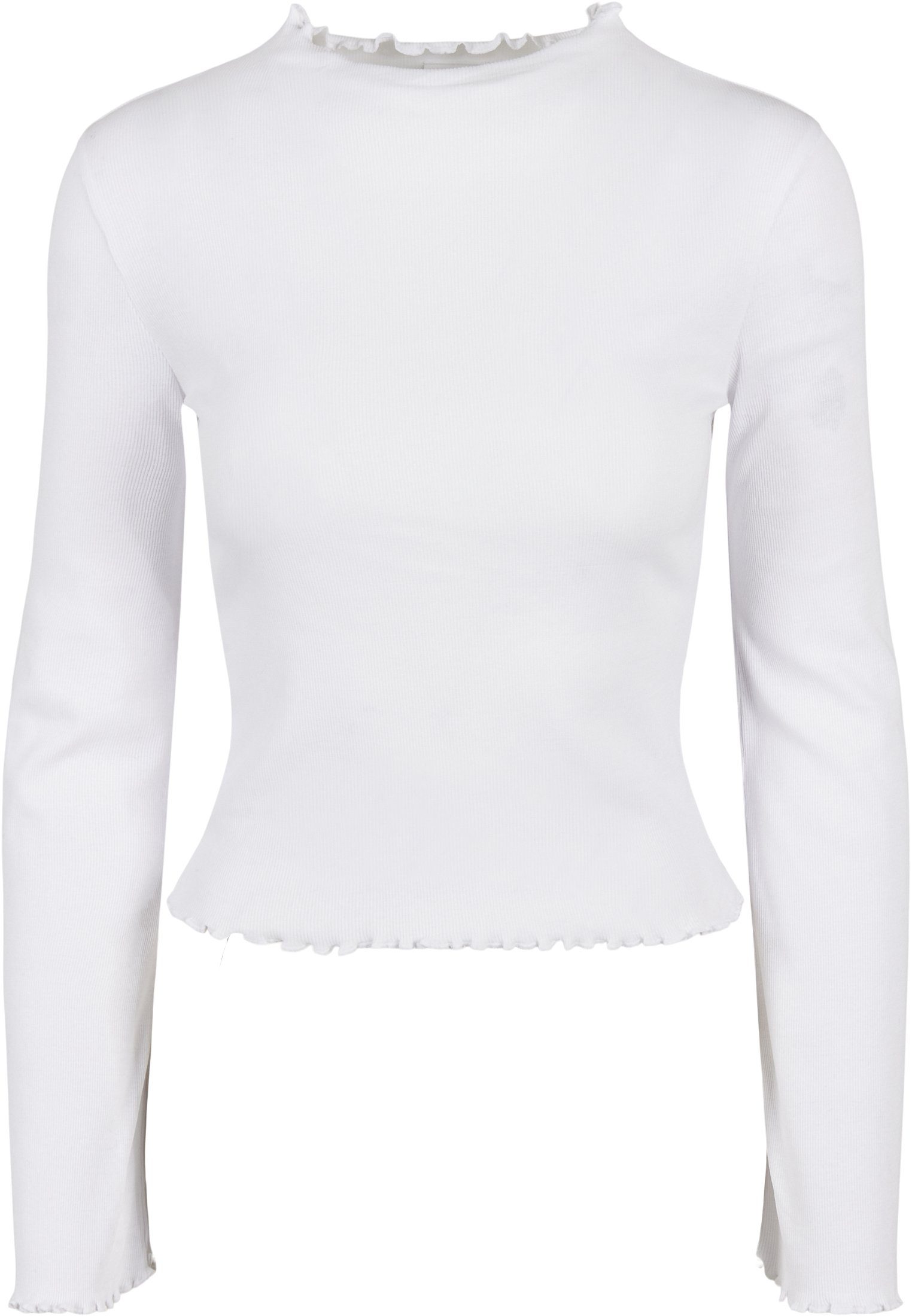 URBAN Longsleeve CLASSICS Ladies (1-tlg) white Turtelneck Damen Langarmshirt Rib