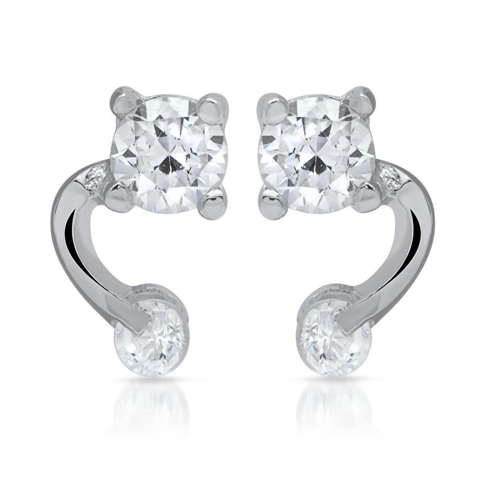Unique Paar Ohrstecker Moderne Ohrstecker, 925 Sterling Silber Zirkonia SE0007