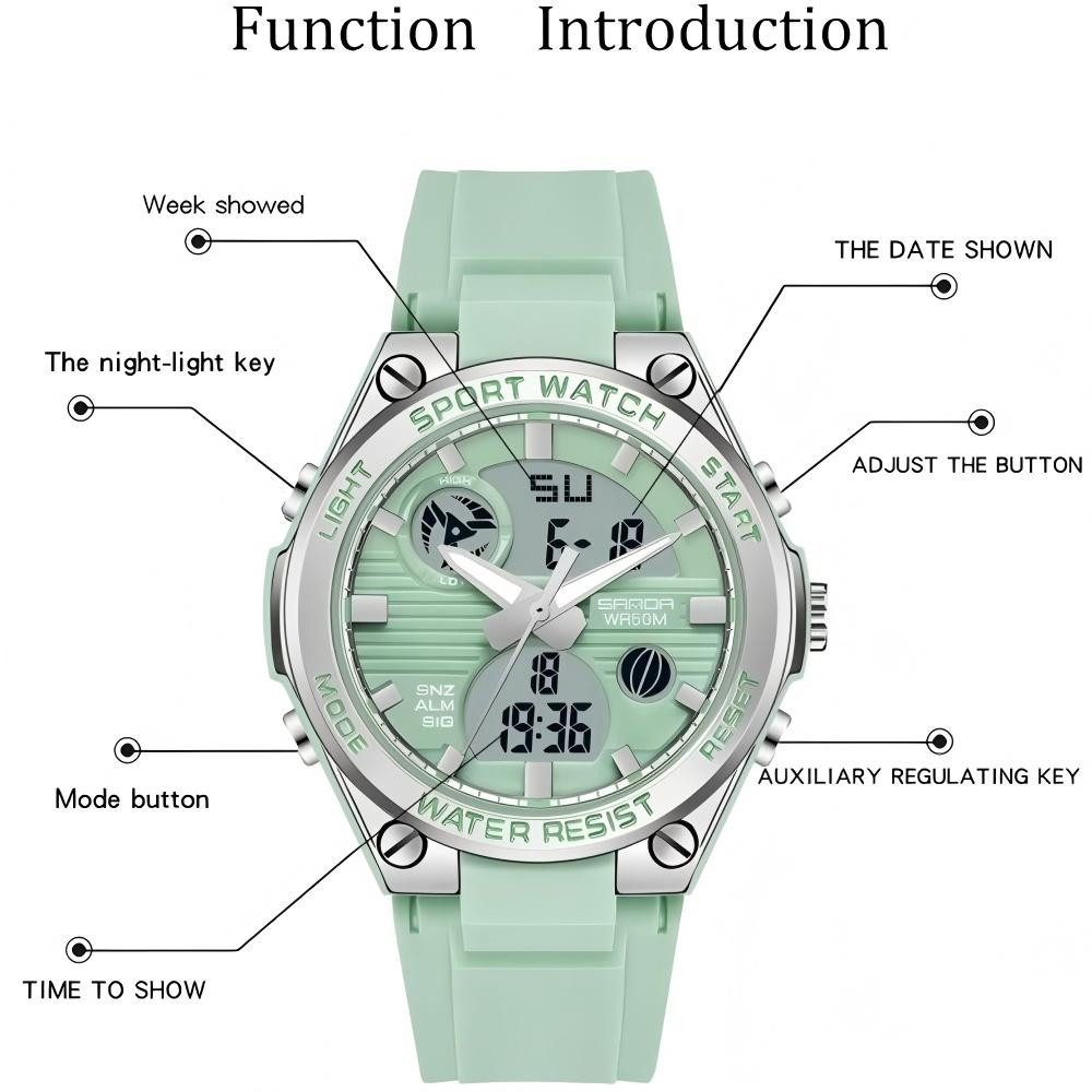 Forrlite Chronograph Chronograph Digitaluhr Armbanduhr für Jugendliche Mädchen, Silikonuhr, (Quarzuhr, Armbanduhr, Damenuhr, Herrenuhr, Digitaluhr), Geschenk