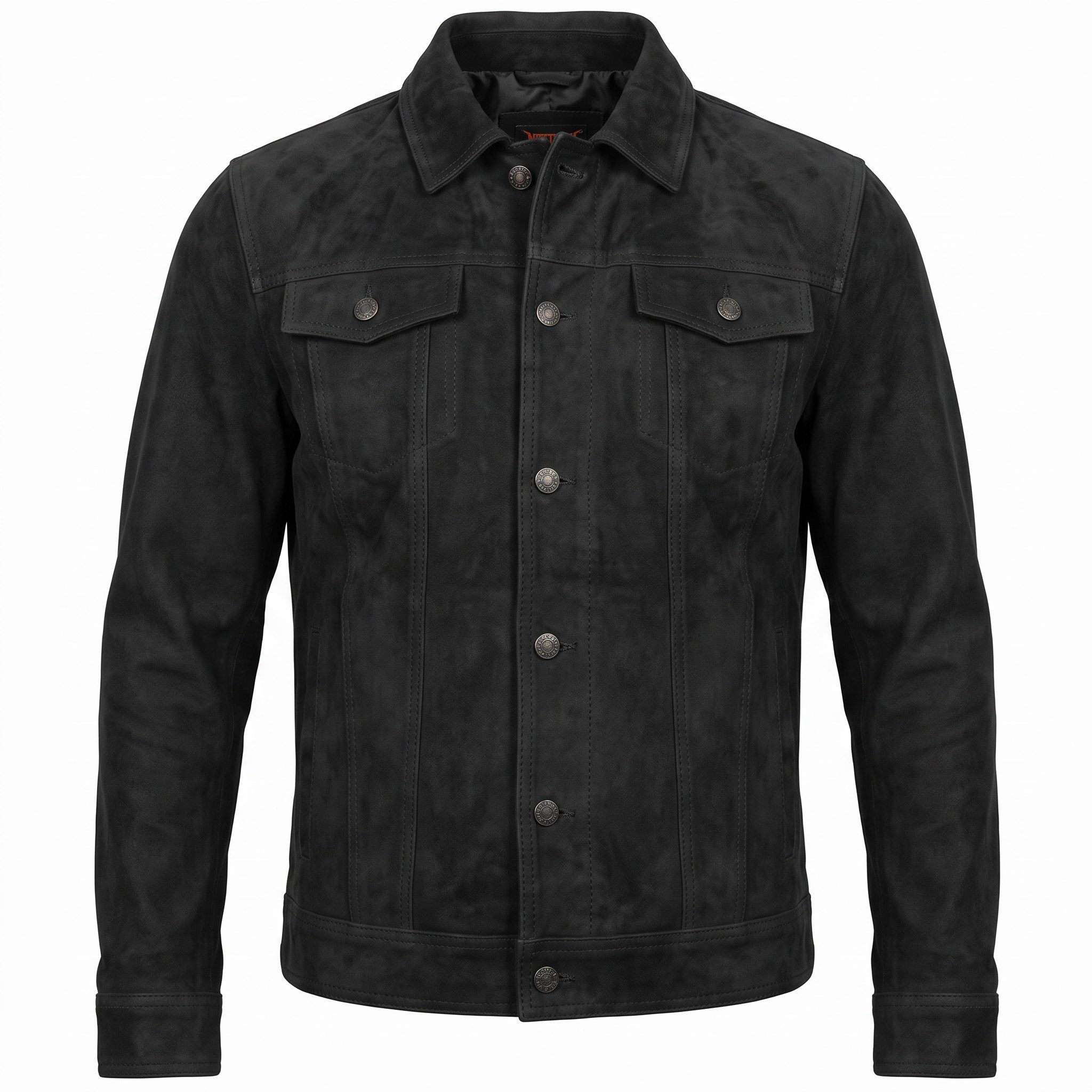 MDM Lederjacke Herren Jeans Jacke Lederjacke Nubuk Büffel Leder