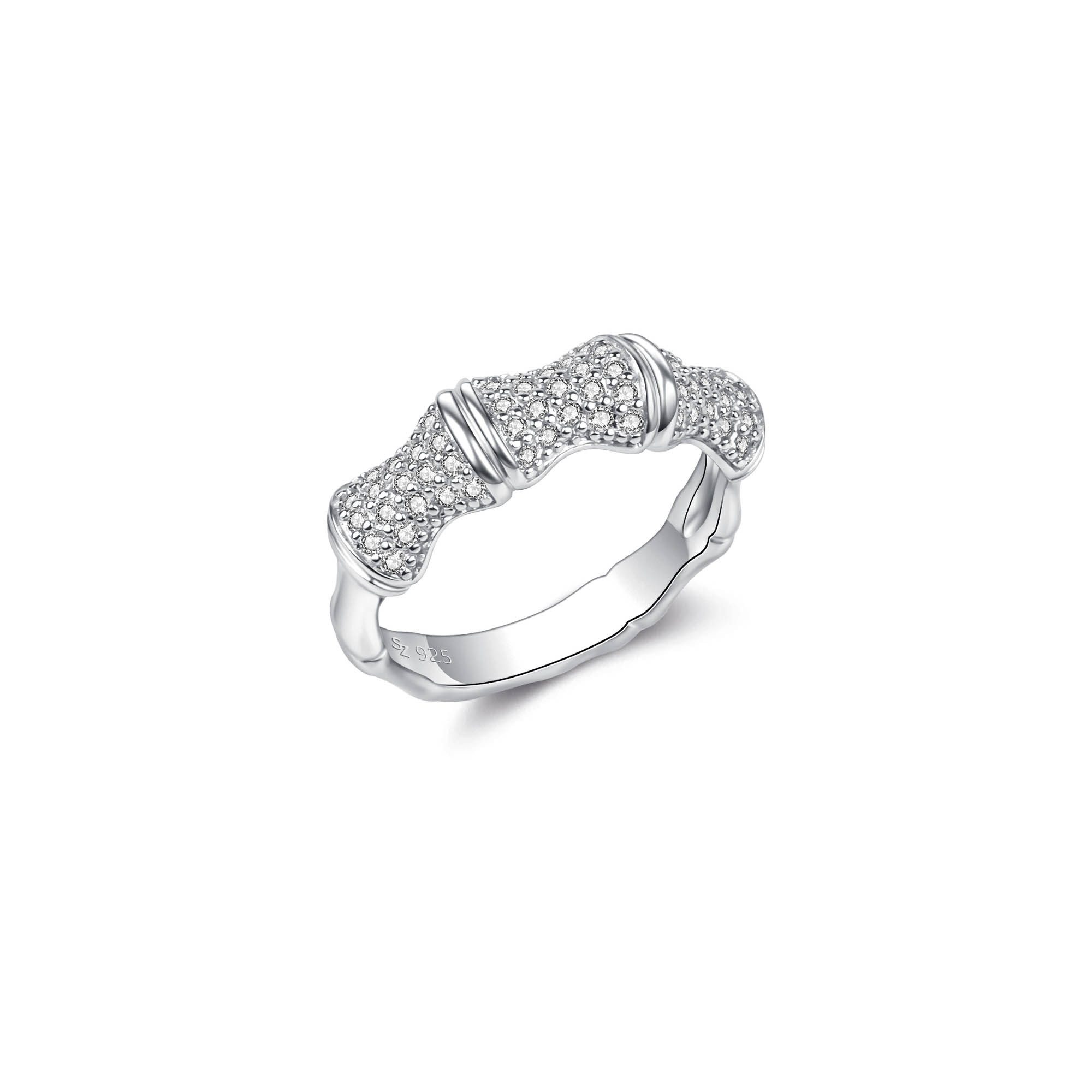 Seinerzeit FLORA & FAUNA Silberring White Bambus Ring (1-tlg), Material: 925 Sterling Silber