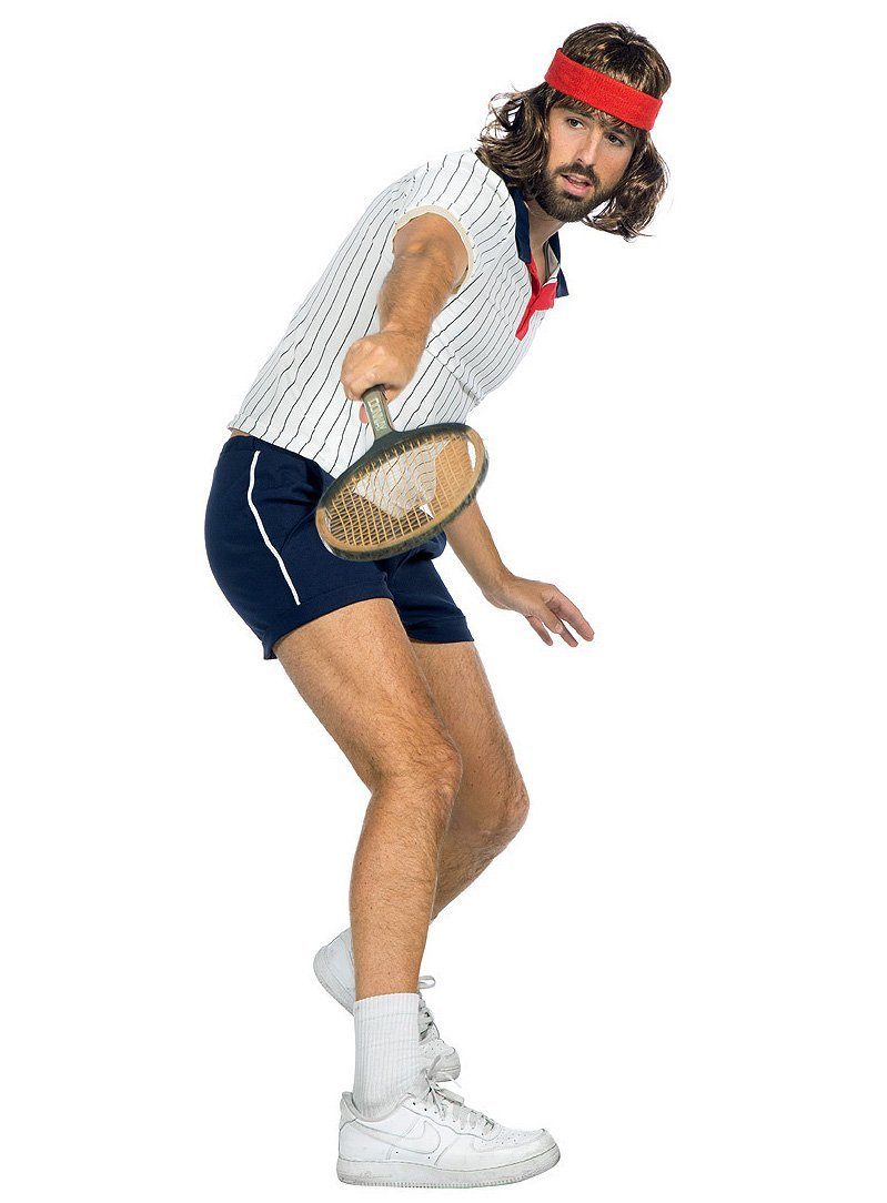 Metamorph Kostüm Retro Tennis Anzug - Sportoutfit Kostüm Karneval, Der Grand Slam der Sportler-Kostüme: 80er Jahre Tennis Outfit