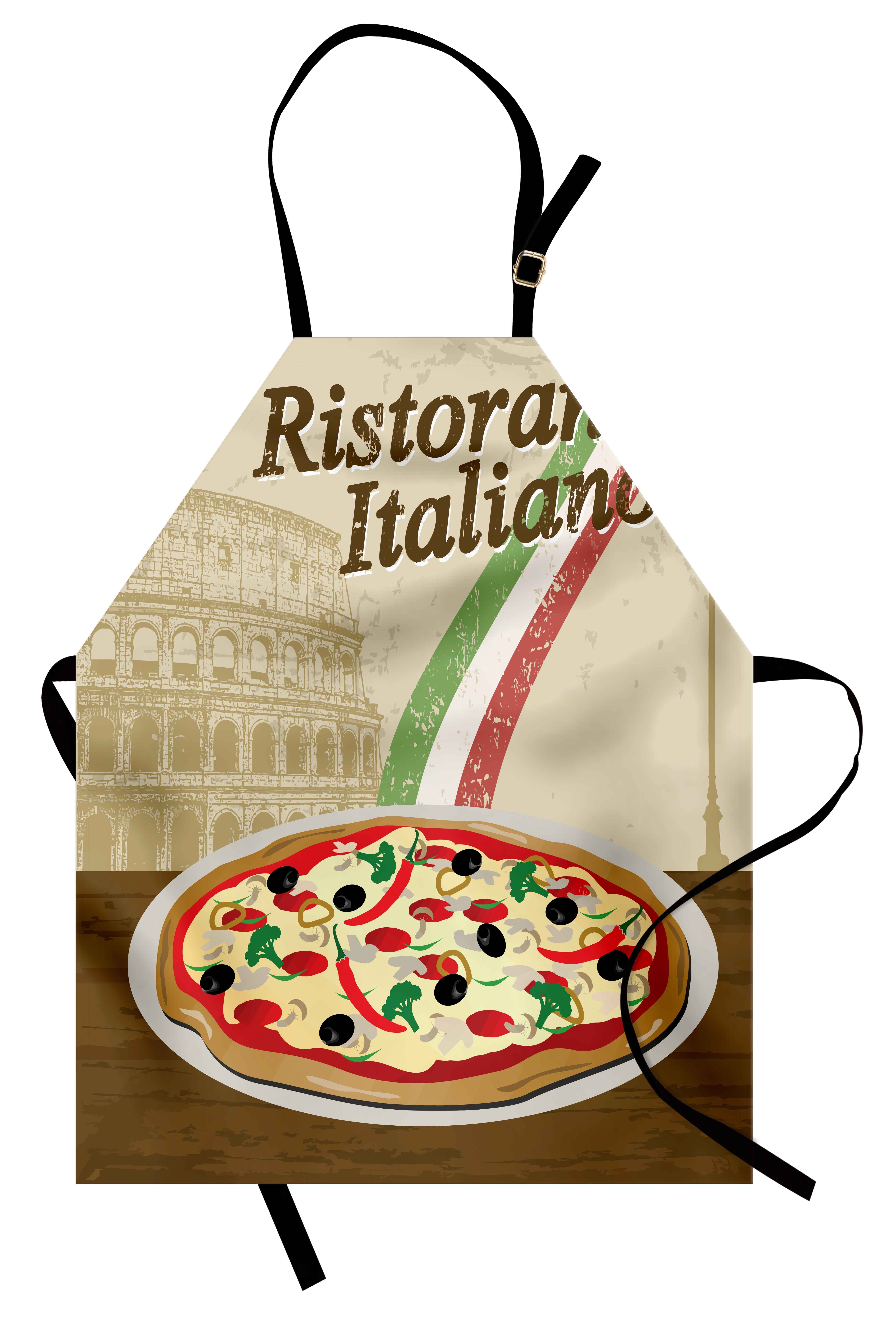 Abakuhaus Kochschürze Höhenverstellbar Klare Farben ohne verblassen, Pizza Italienische Küche Colloseum