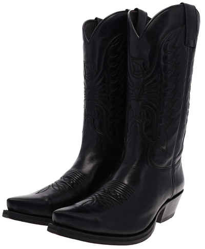 Sendra Boots CUERVO WEST 2073 in Schwarz Cowboystiefel Rahmengenähte Unisex Westernstiefel.