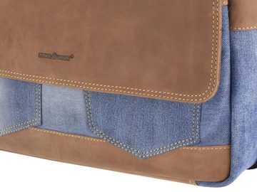 Greenburry Laptoptasche »Vintage Jeans«, Jeans mit Leder Schultertasche 39x30cm, Umhängetasche, Notebook-Tasche
