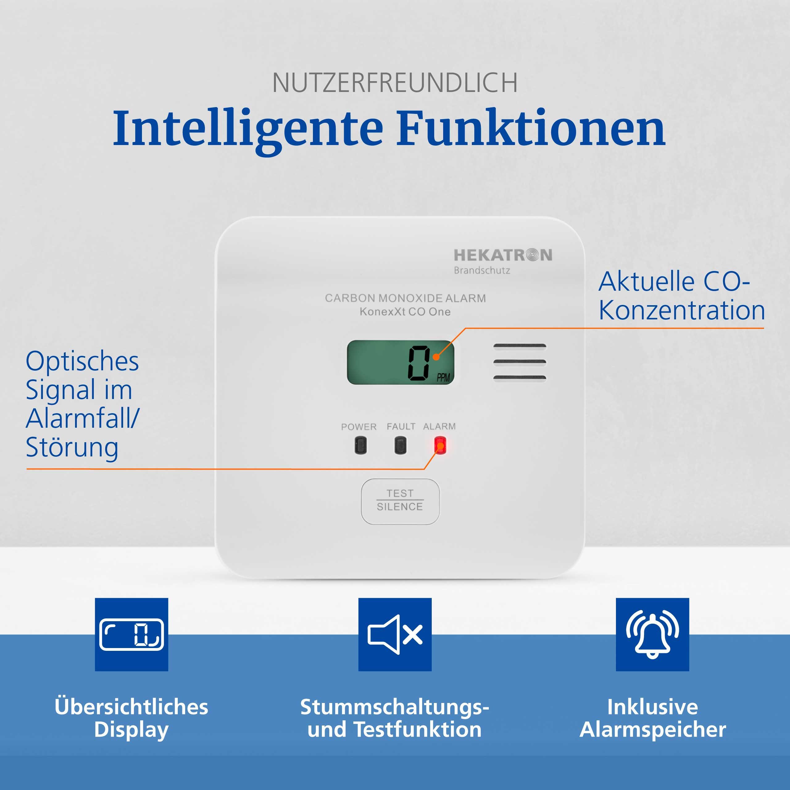 Hekatron Hekatron Konexxt Co One – Kohlenmonoxid Gasmelder (Kohlenmonoxidmelder) – Bild 4 von 5