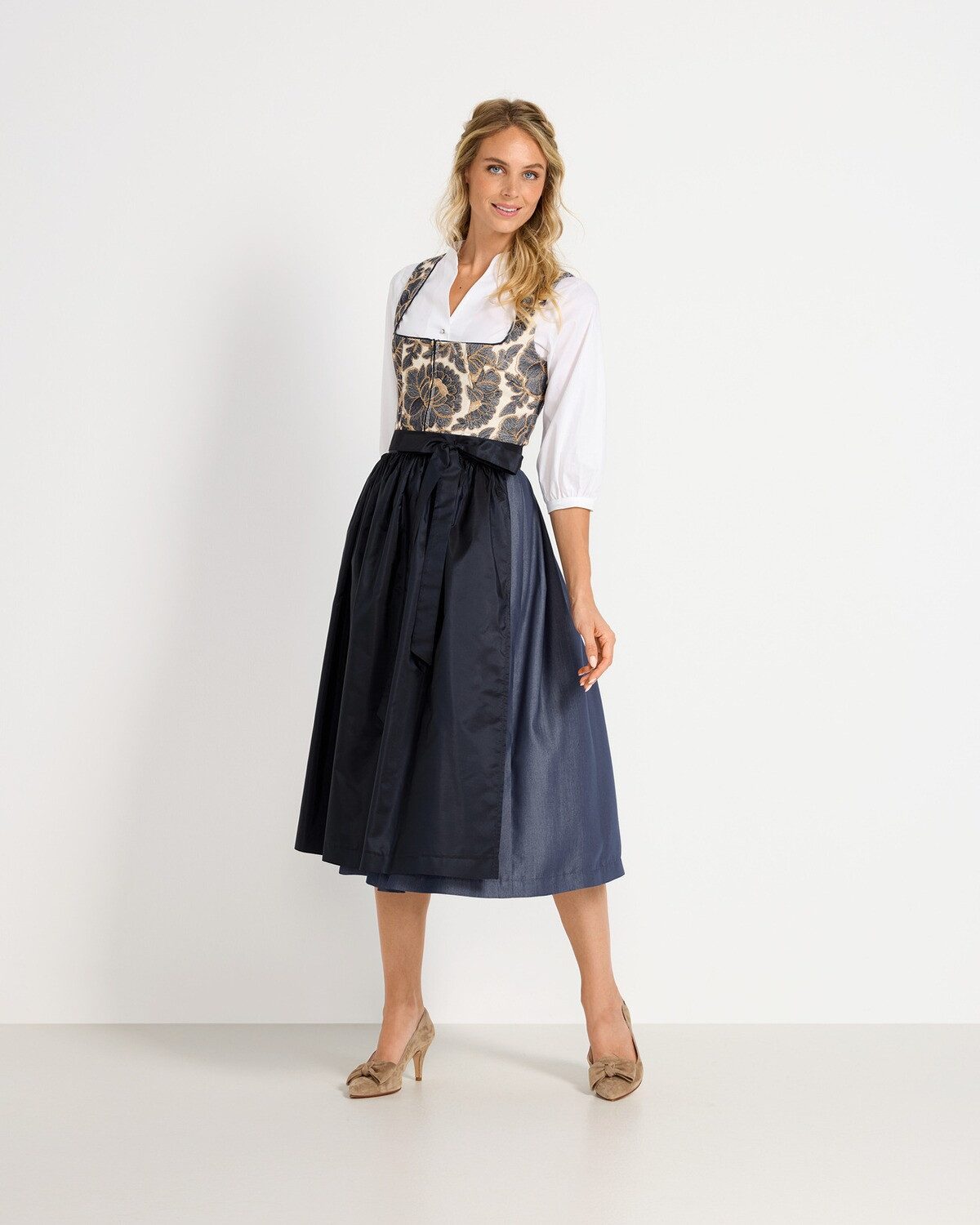 Berwin Dirndl Langes Dirndl mit Stickereien