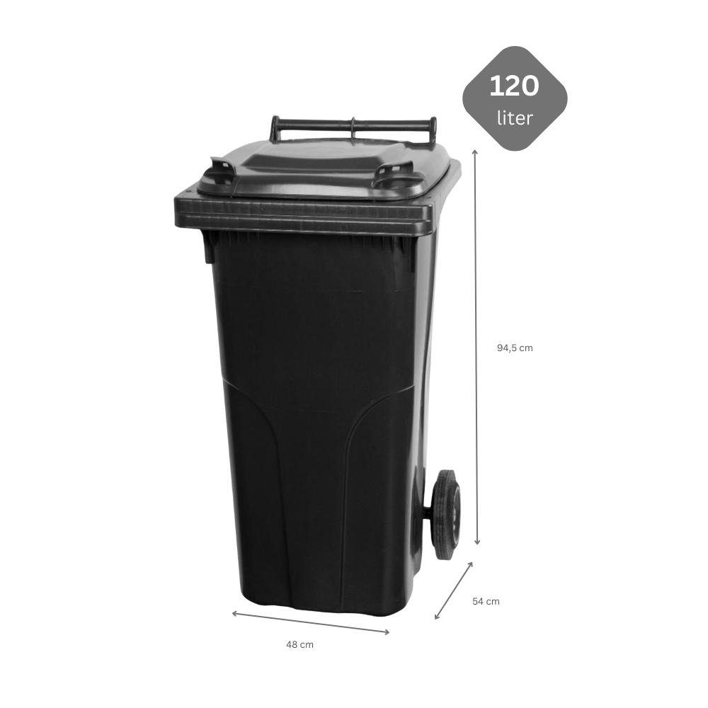 Grau PROREGAL® Mülltonne Gelb Mülltrennsystem HDPE-Kunststoff Liter MGB 120