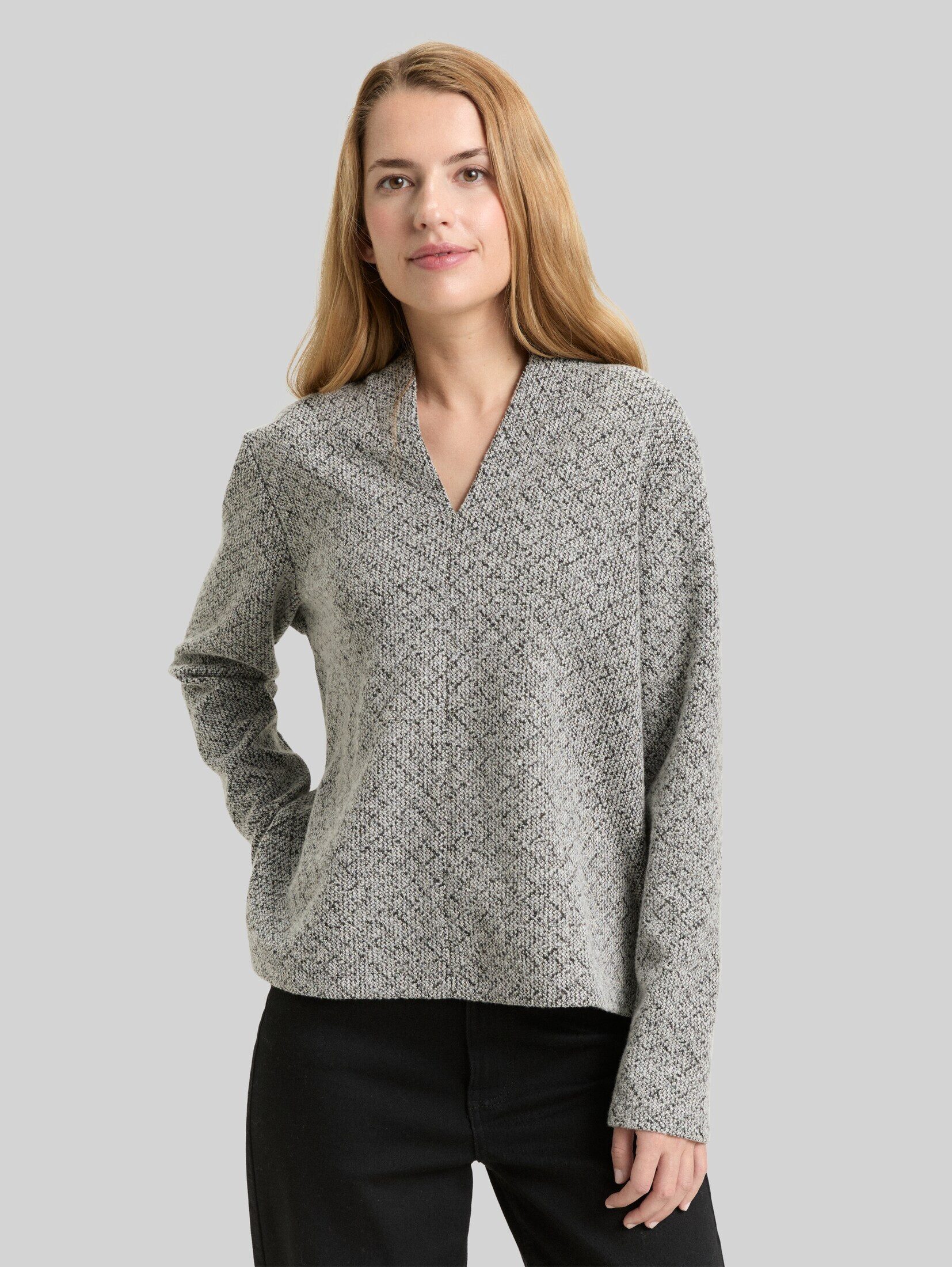 TOM TAILOR Sweatshirt Strick & Sweatshirts Sweatshirt mit V-Ausschnitt