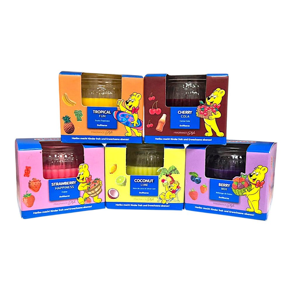 HARIBO Duftkerze Haribo Duftkerze Fruchtig – 5x85g 425g Set süße Duftmomente