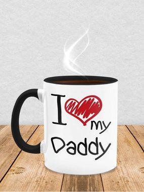 Shirtracer Tasse »I love my Daddy schwarz - Geschenk Vatertag Kaffeetasse - Tasse zweifarbig«, Keramik, i love daddy