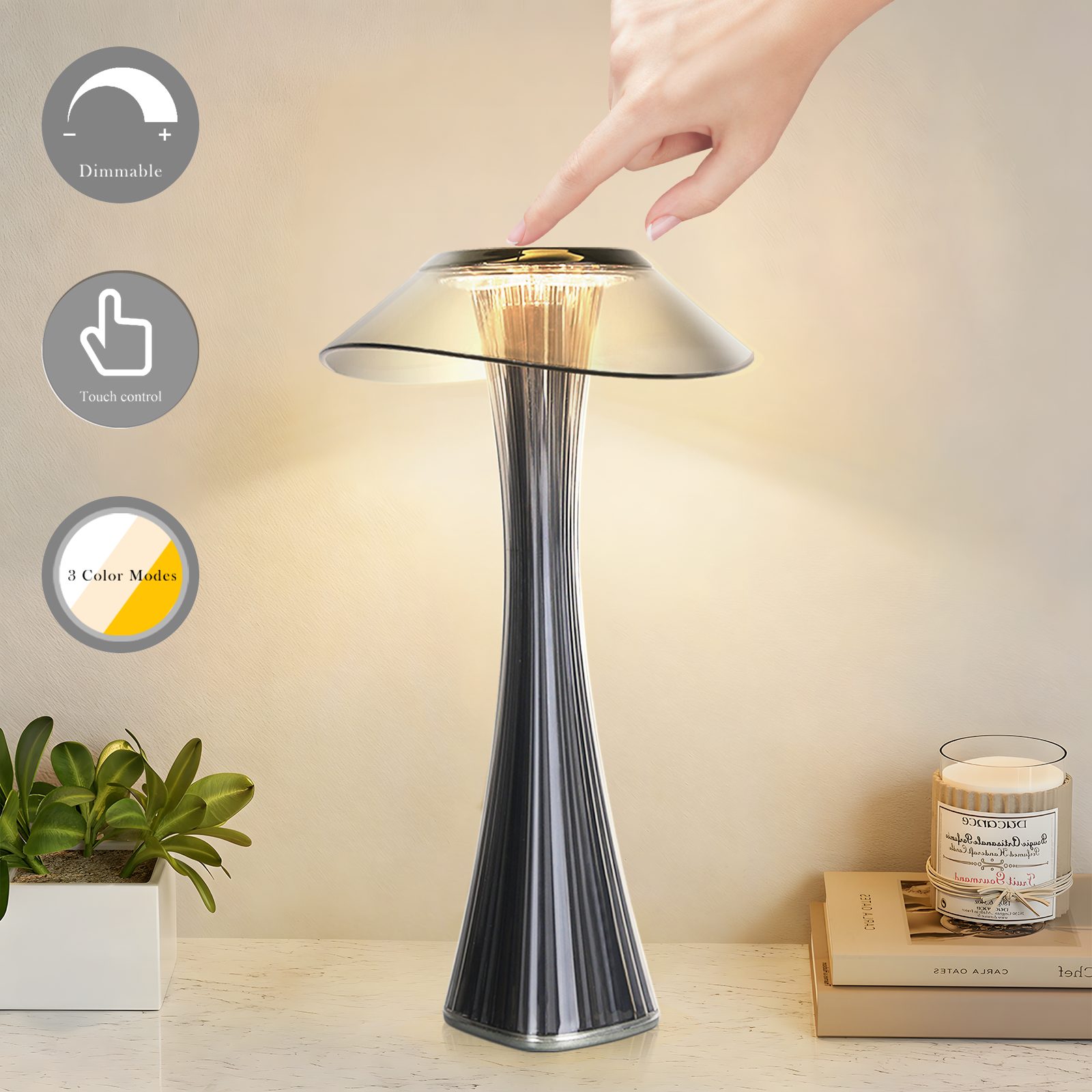 Nettlife LED Nachttischlampe Dimmbar Modern USB mit 3 Helligkeitsstufen Tis günstig online kaufen