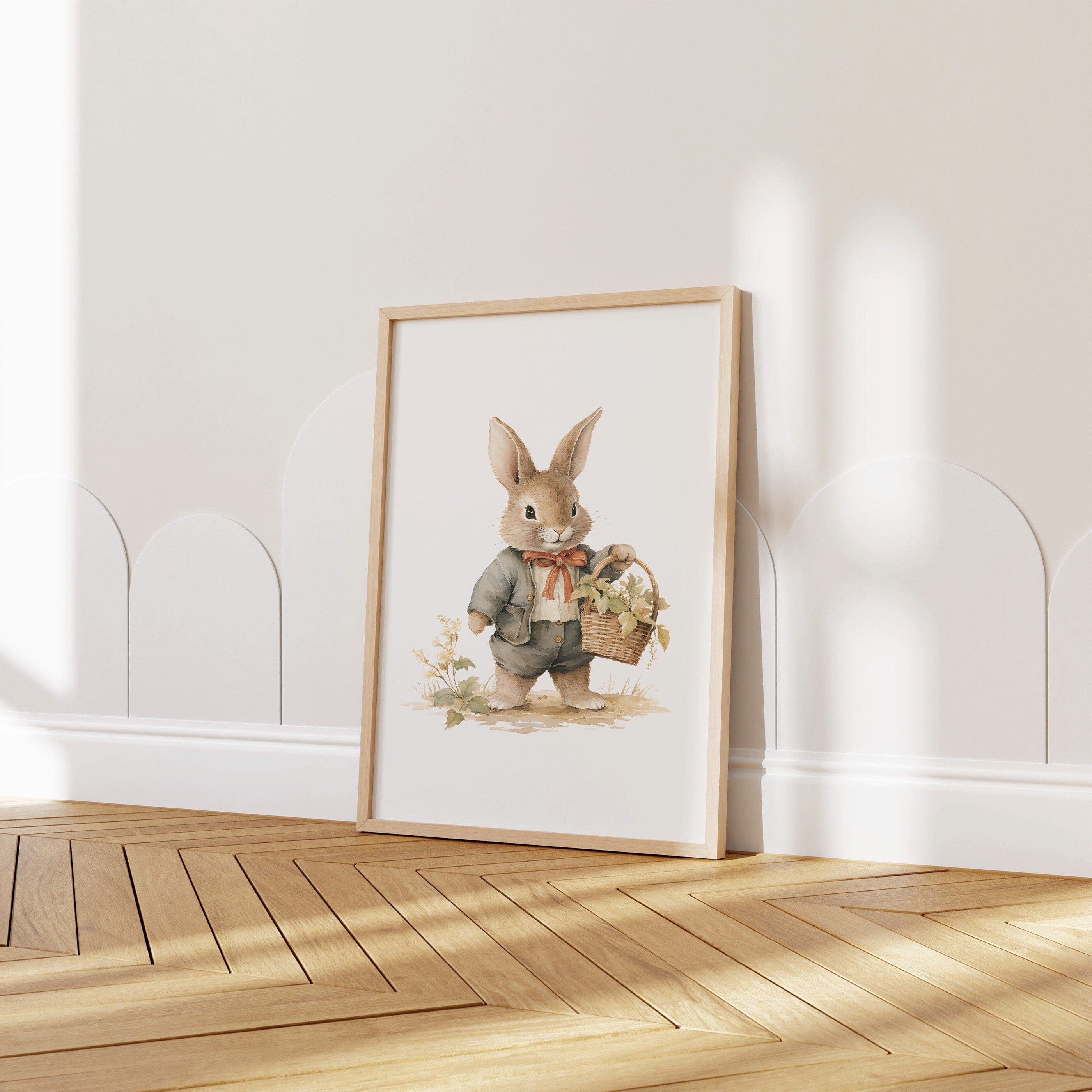 JUSTGOODMOOD Poster Kinderzimmer Tiere Wald Wasserfarben Wanddekoration Kinderzimmer Gesch, Waschbär (1 St) – Bild 5 von 5