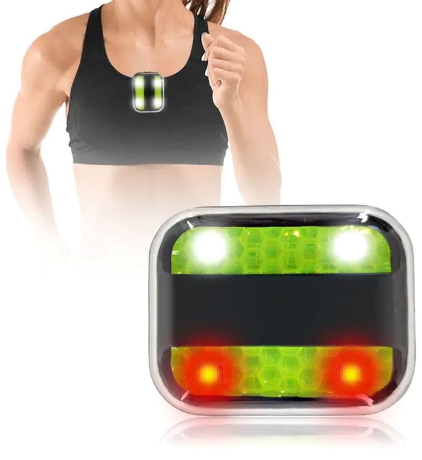 Illes-Laedchen LED Taschenlampe LED Licht Jogging Sicherheitslicht Rucksacklicht Taschenlampe, inkl. Ladekabel Typ C, wasserdicht